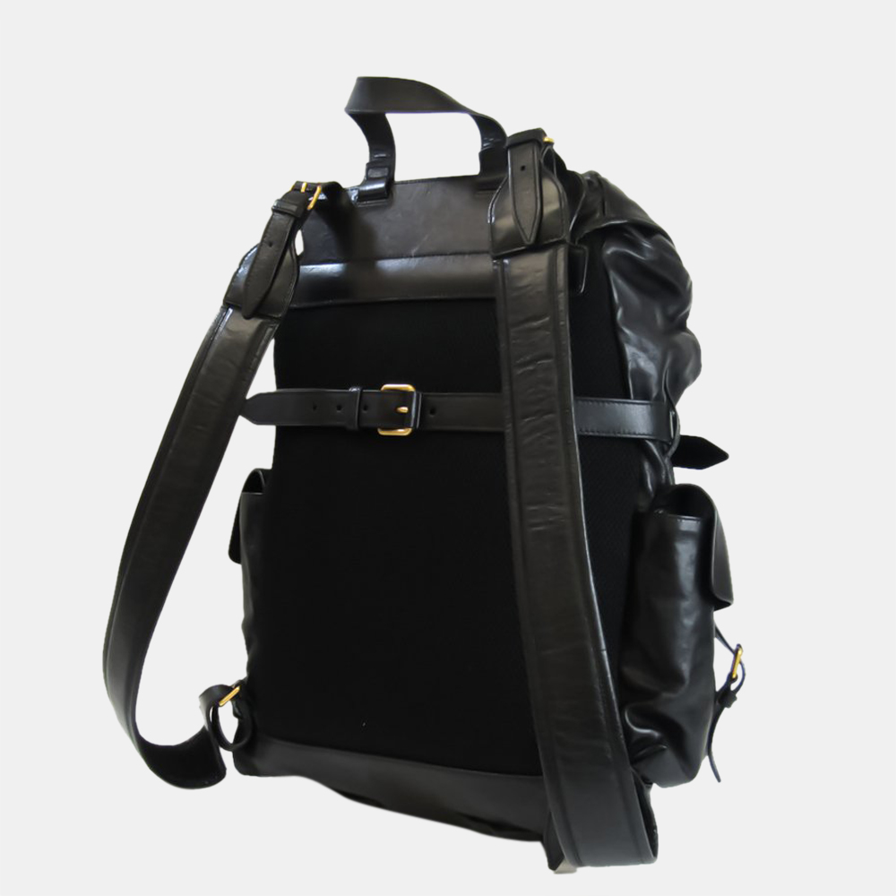 

Gucci Black Leather GG Marmont Backpack