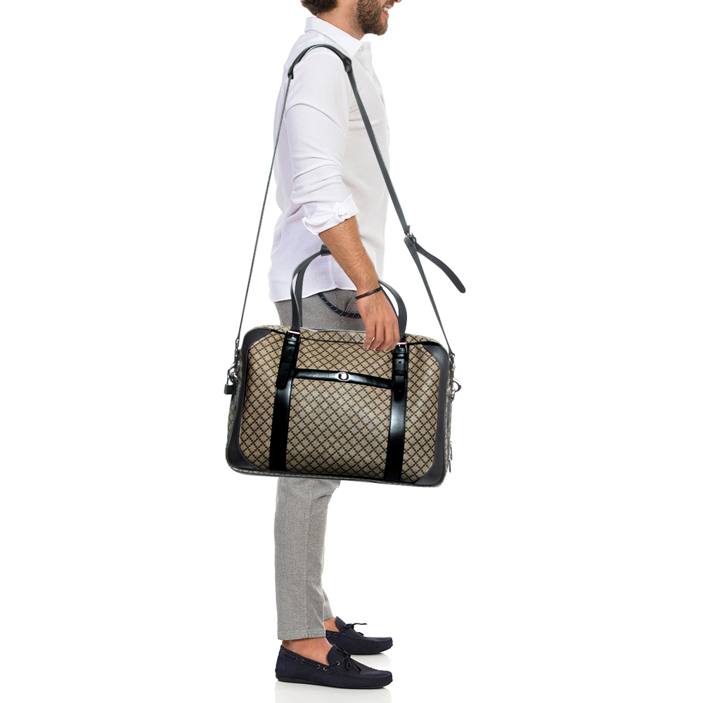 

Gucci Beige/Ebony Diamante Supreme Canvas Brief Laptop Bag