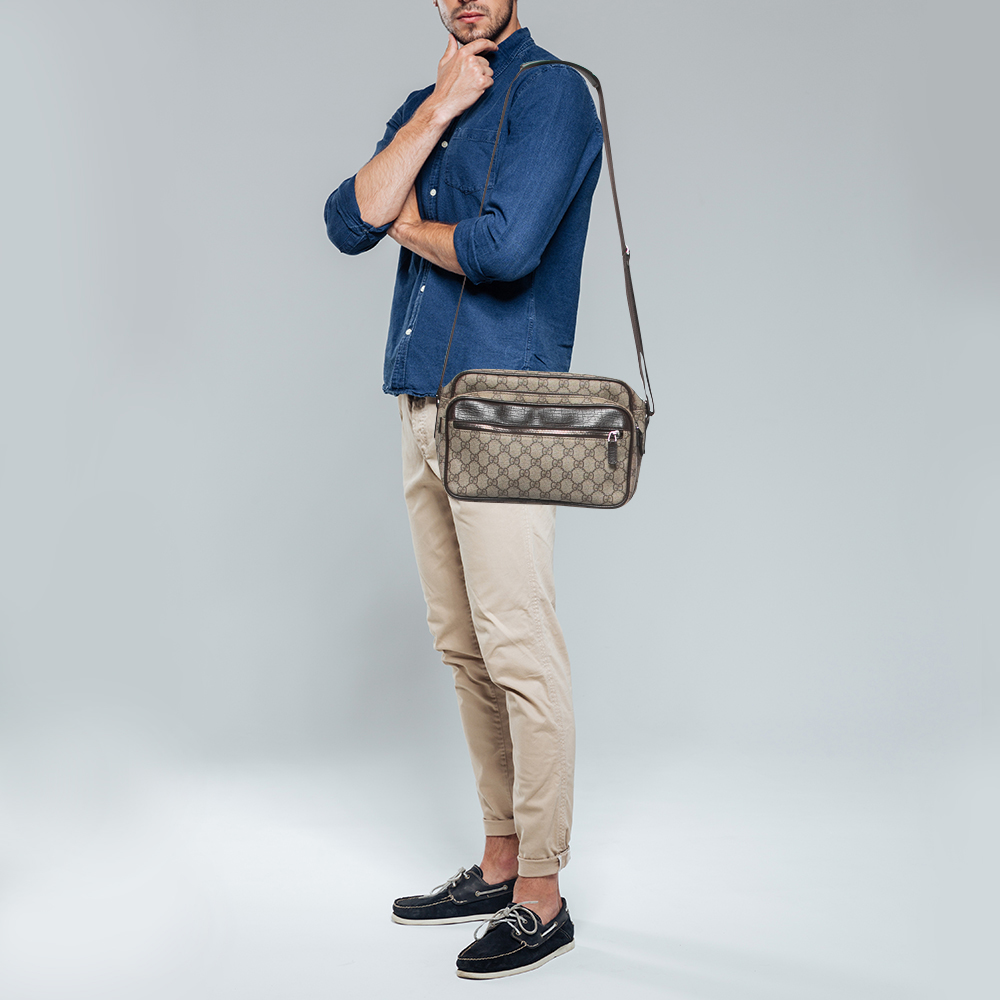 

Gucci Brown/Beige GG Supreme Canvas Crossbody Bag