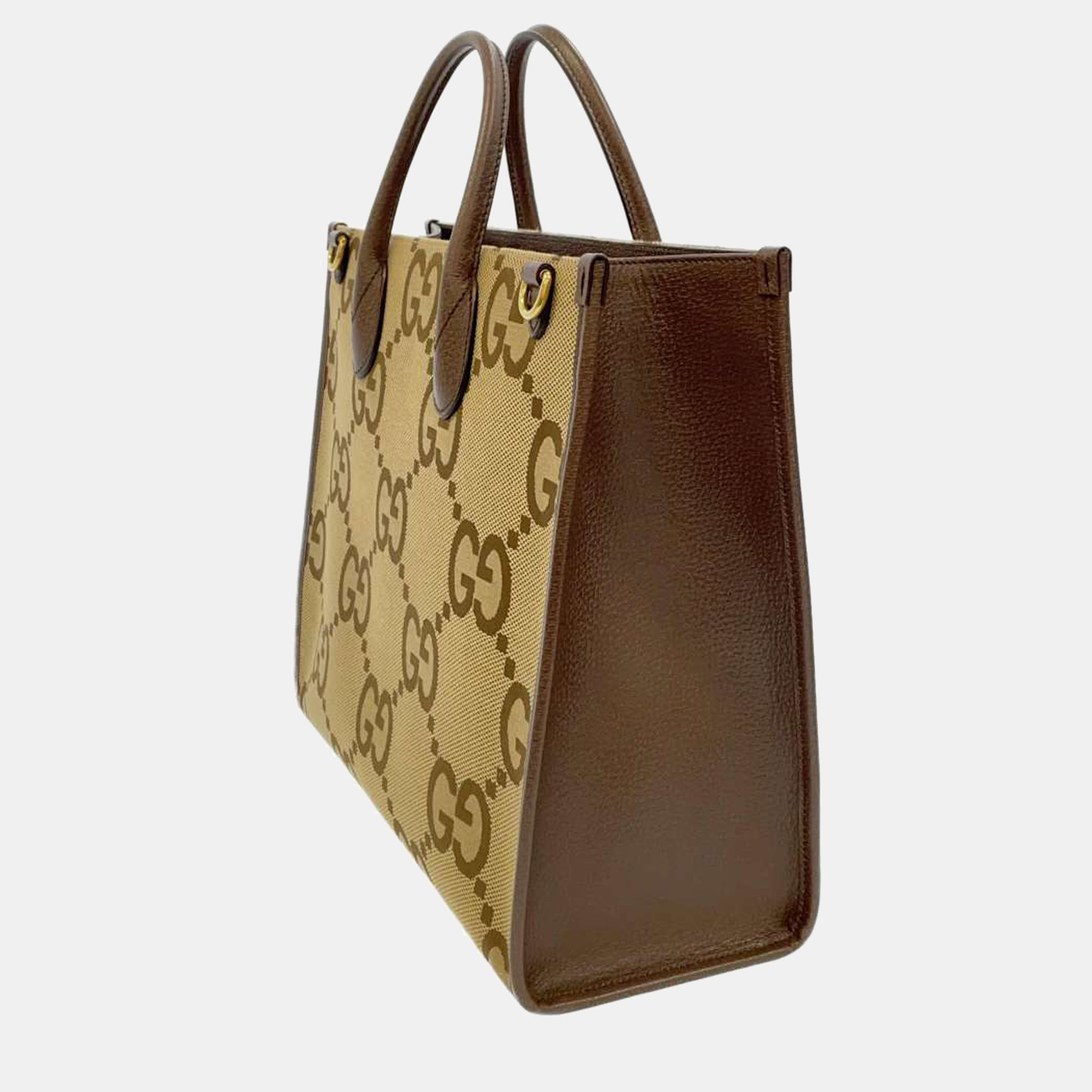 

Gucci Beige/Brown Jumbo GG Canvas and Leather Web Tote Bag