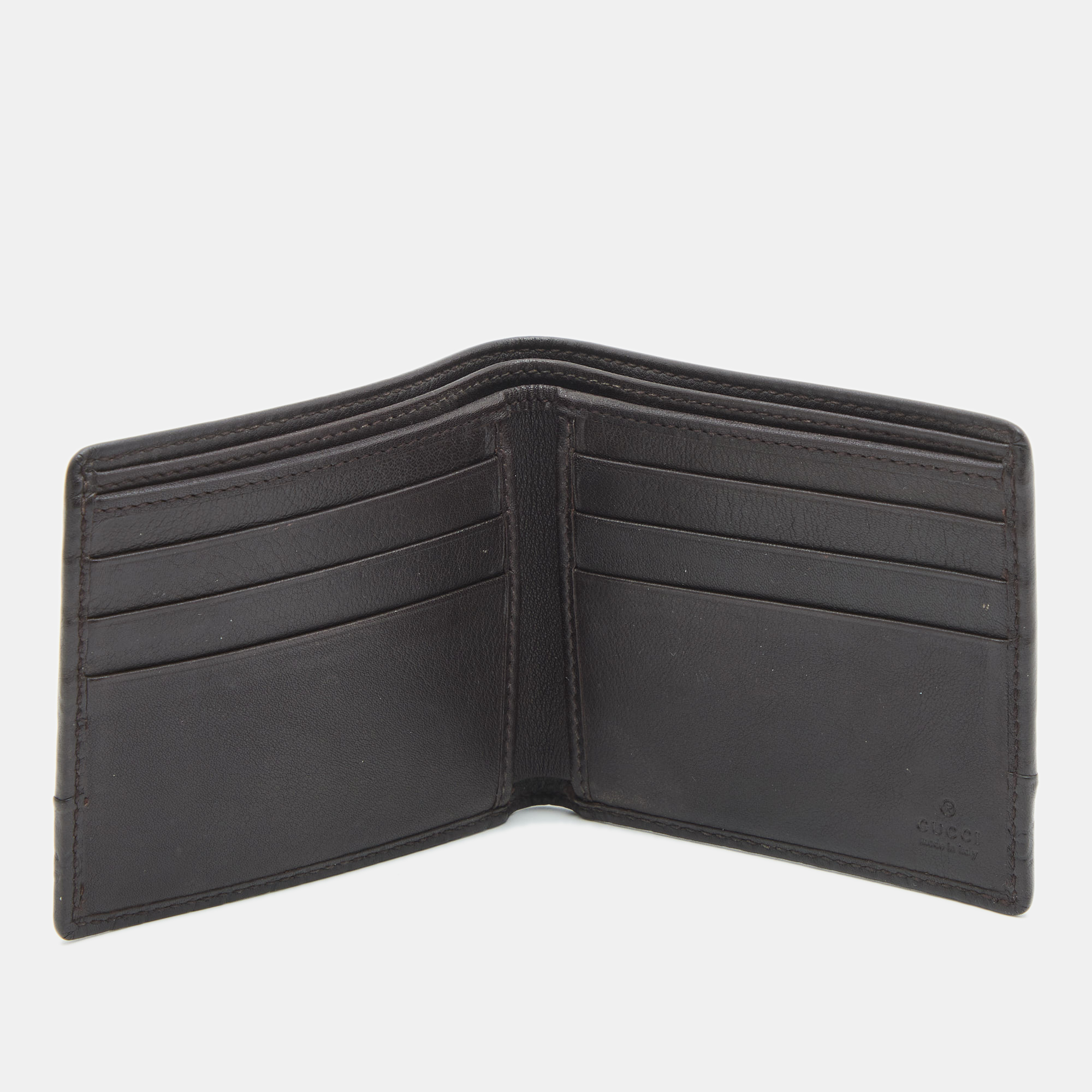 

Gucci Dark Brown Guccissima Leather Bifold Compact Wallet