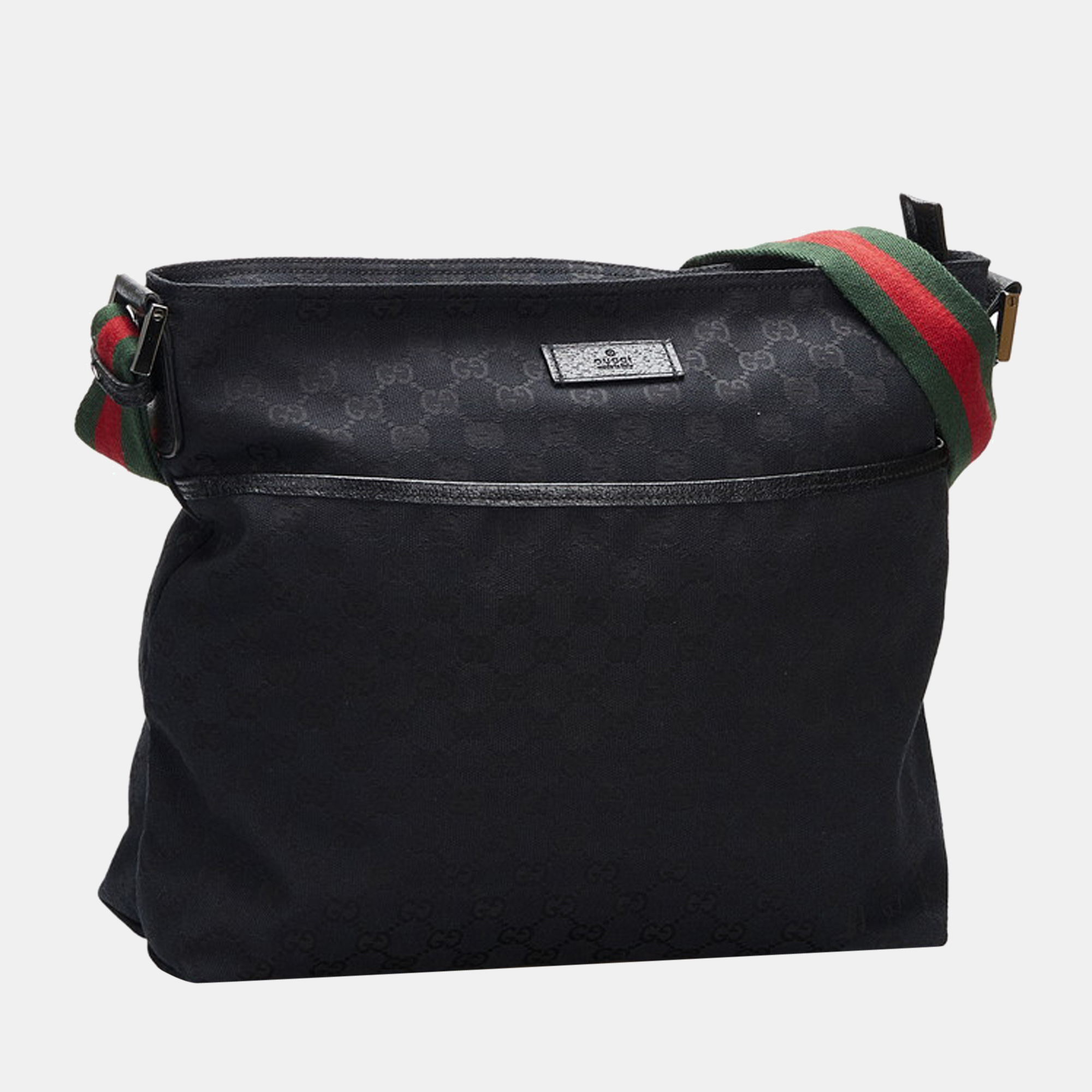 

Gucci Black GG Web Canvas Messenger Bag