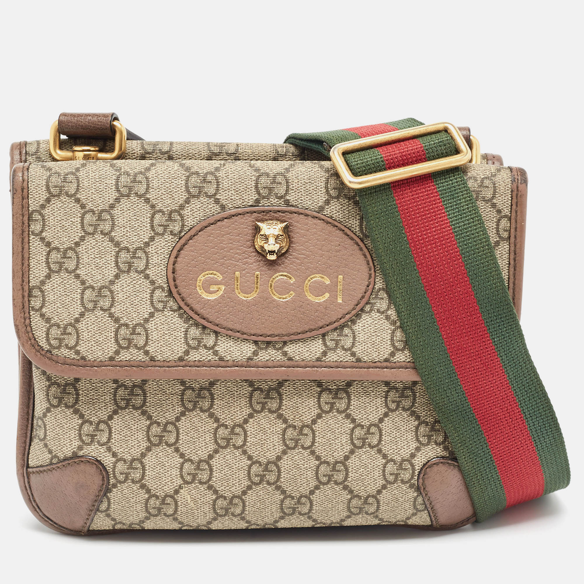 

Gucci Beige GG Supreme Canvas and Leather Small Neo Vintage Messenger Bag