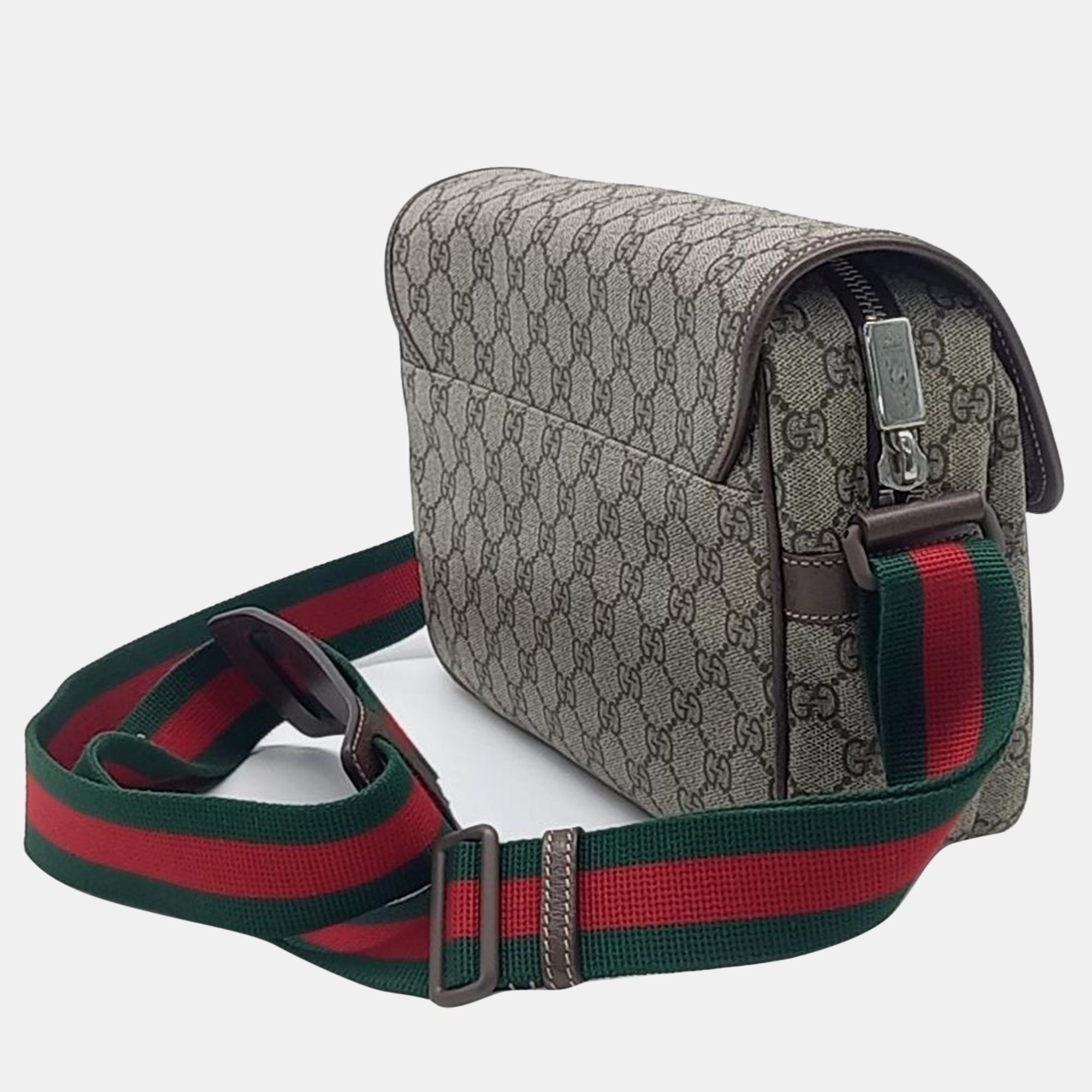 Gucci Beige/Brown GG Canvas Messenger Bag 2