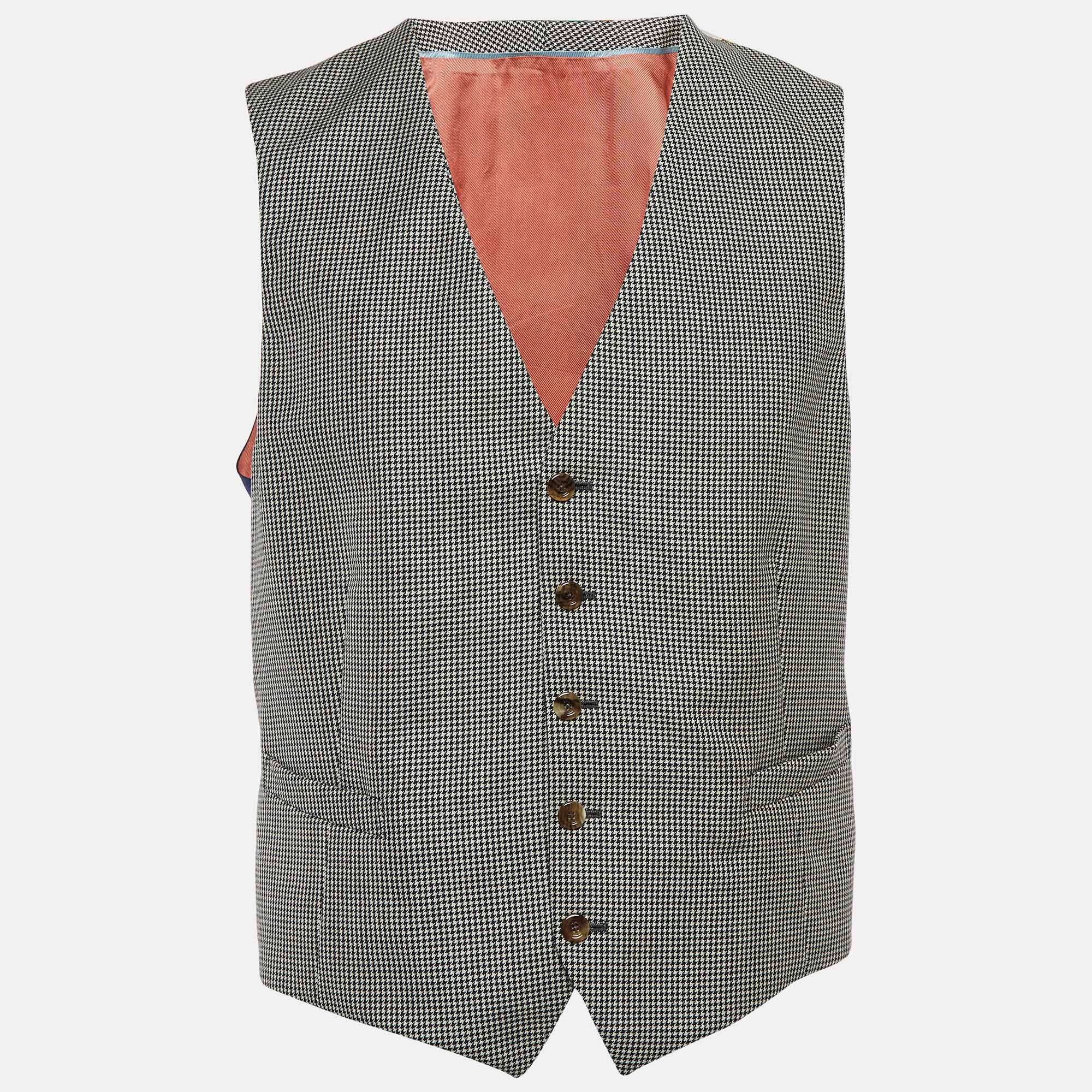 

Gucci Multicolor Houndstooth Button Front Vest XL