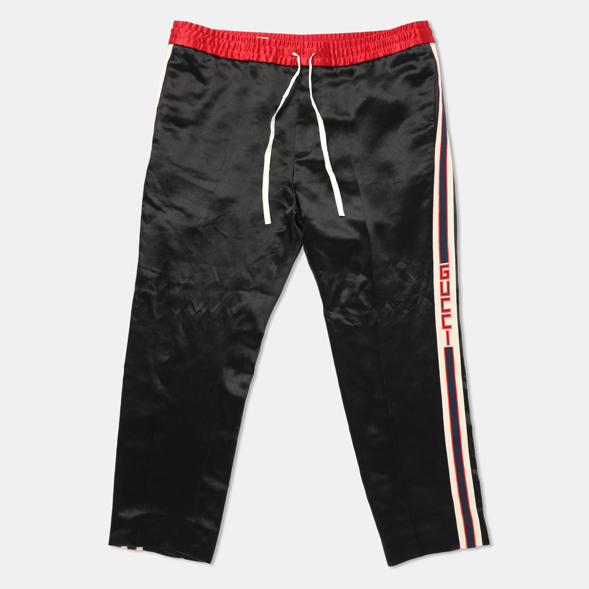 

Gucci Black Jersey Logo Tape Detail Track Pants M