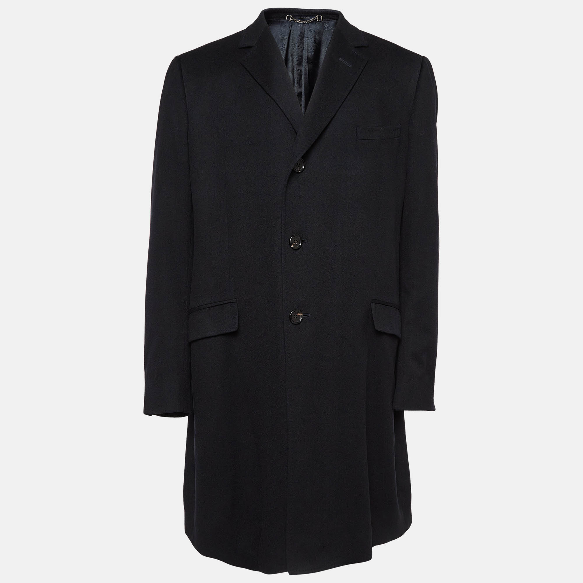 

Gucci Navy Blue Cashmere Single Breasted Long Coat L