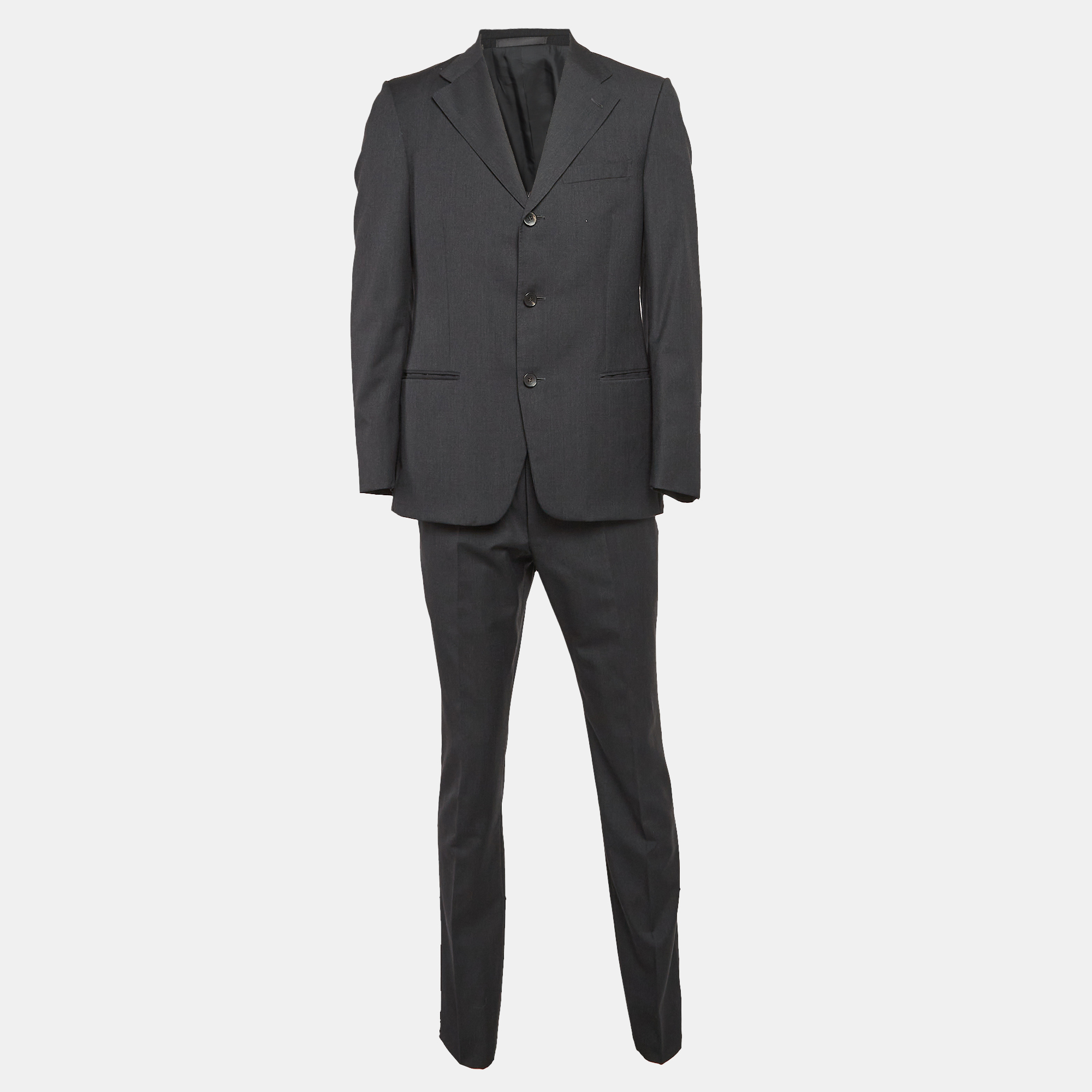 Pre-owned Gucci Black Wool Suit L