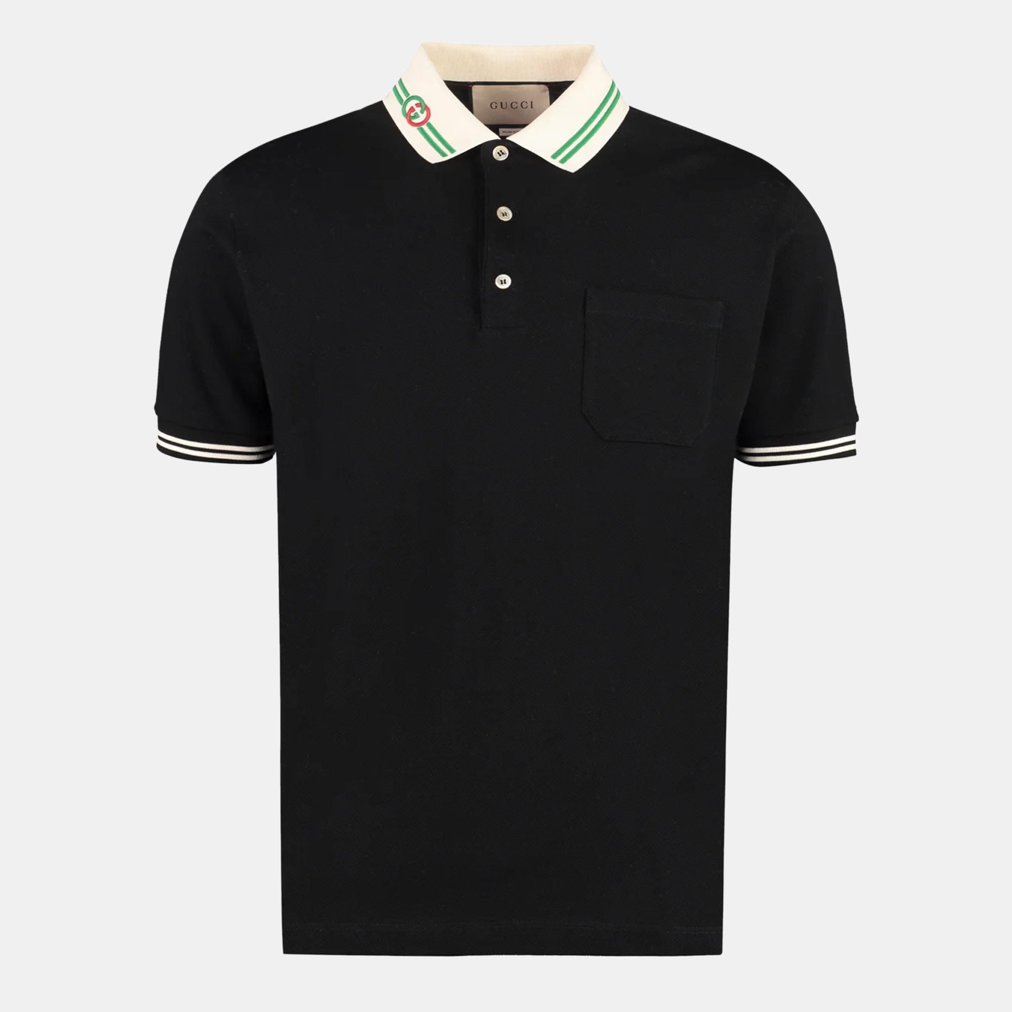 Pre-owned Gucci Black Cotton Pique Polo T-shirt L