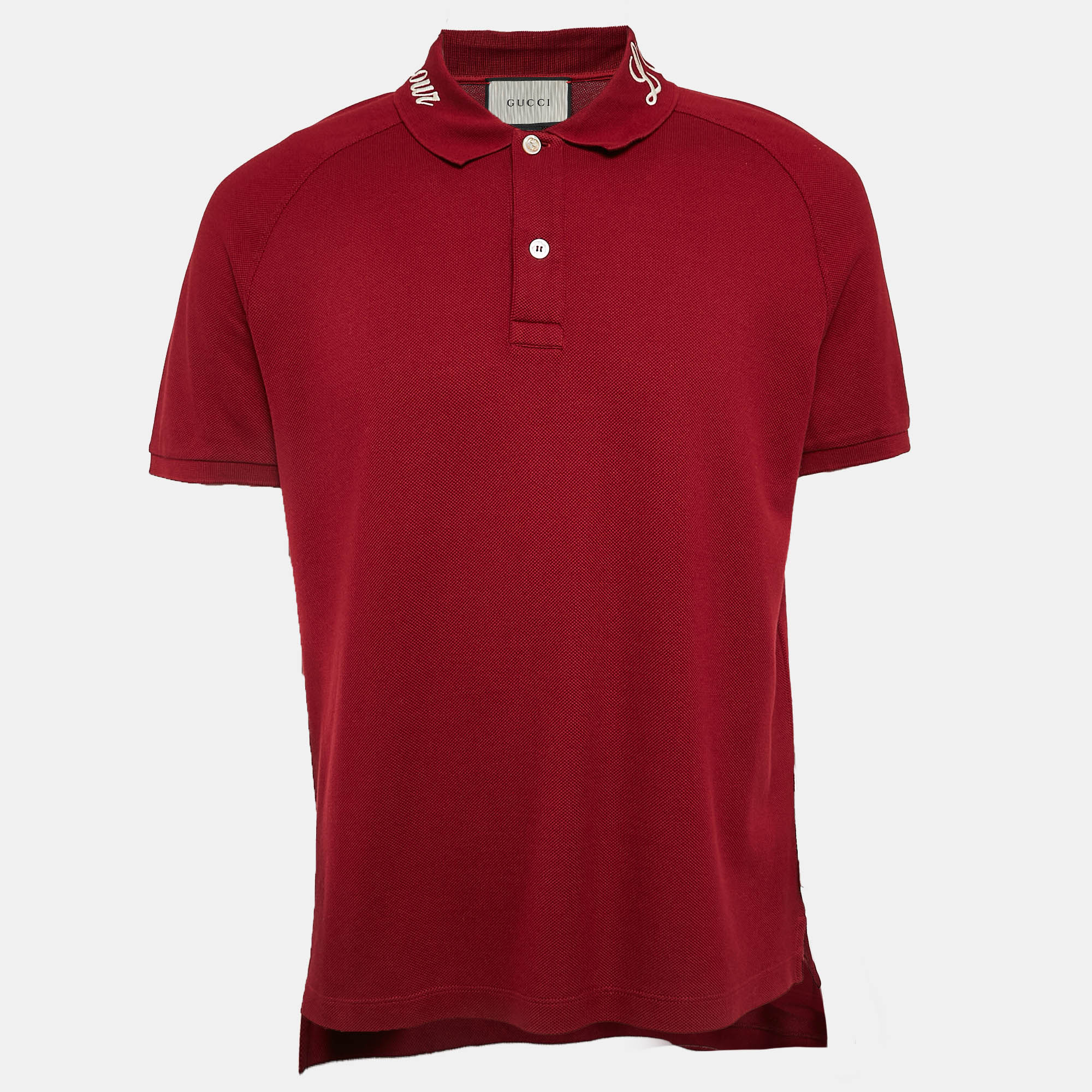 

Gucci Burgundy Cotton Pique Polo T-Shirt XL