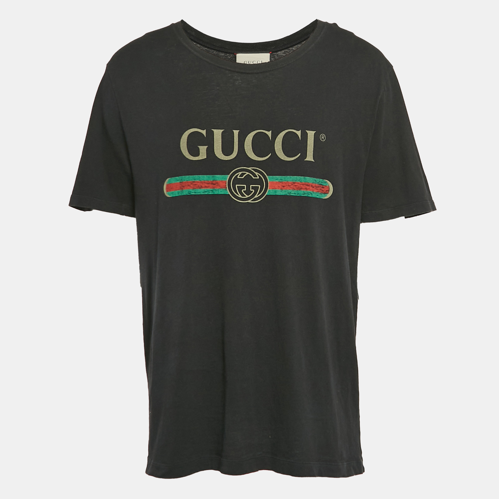 

Gucci Black GG Web Print Jersey T-Shirt L