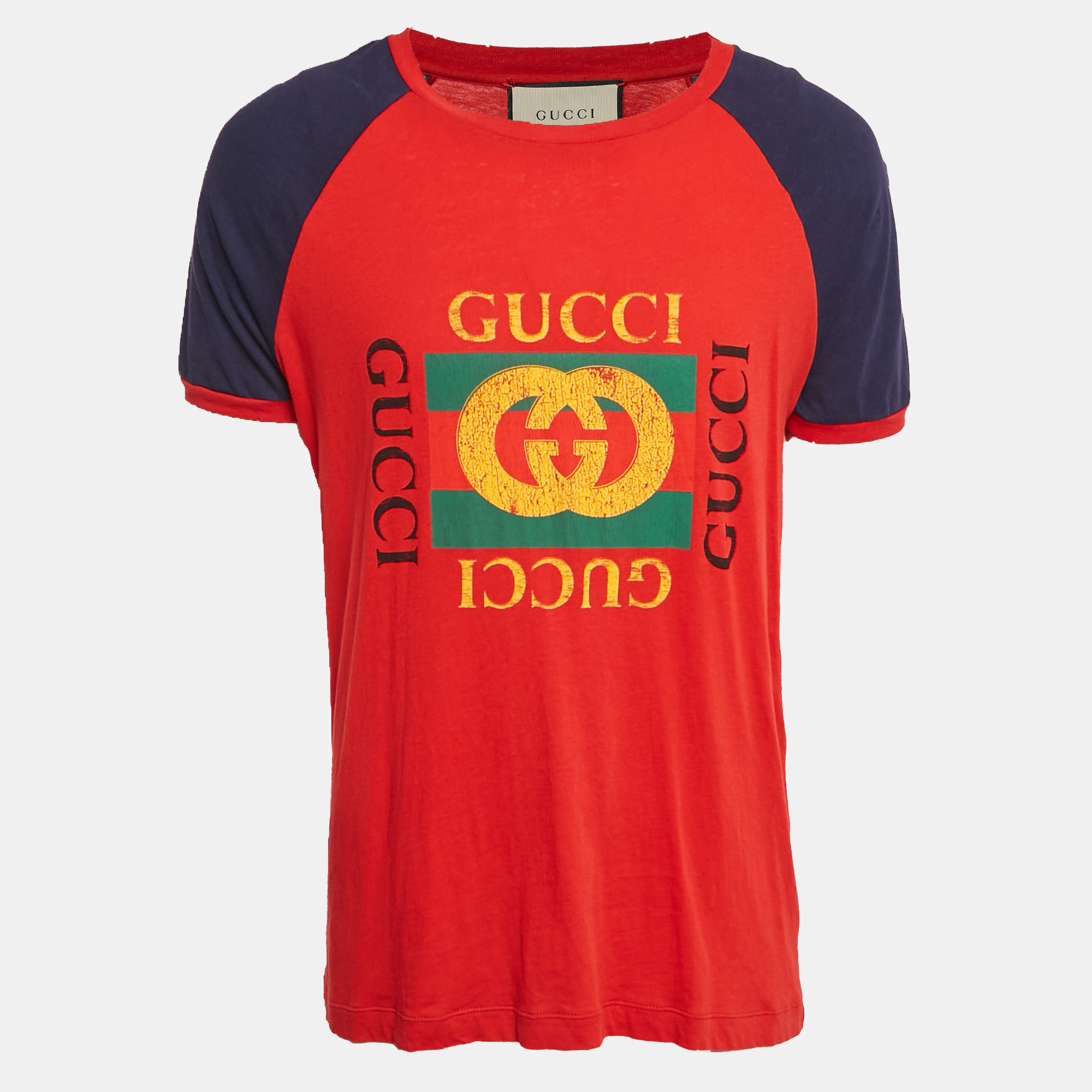 

Gucci Red Printed Jersey Crew Neck T-Shirt S