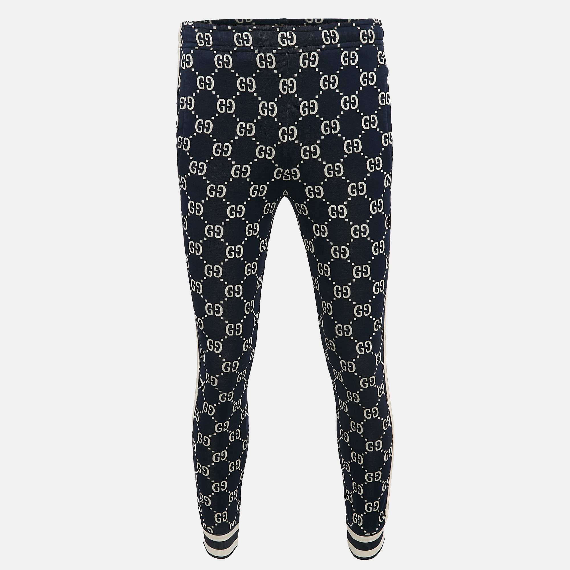 

Gucci Navy Blue GG Supreme Jacquard Knit Sweatpants XXS