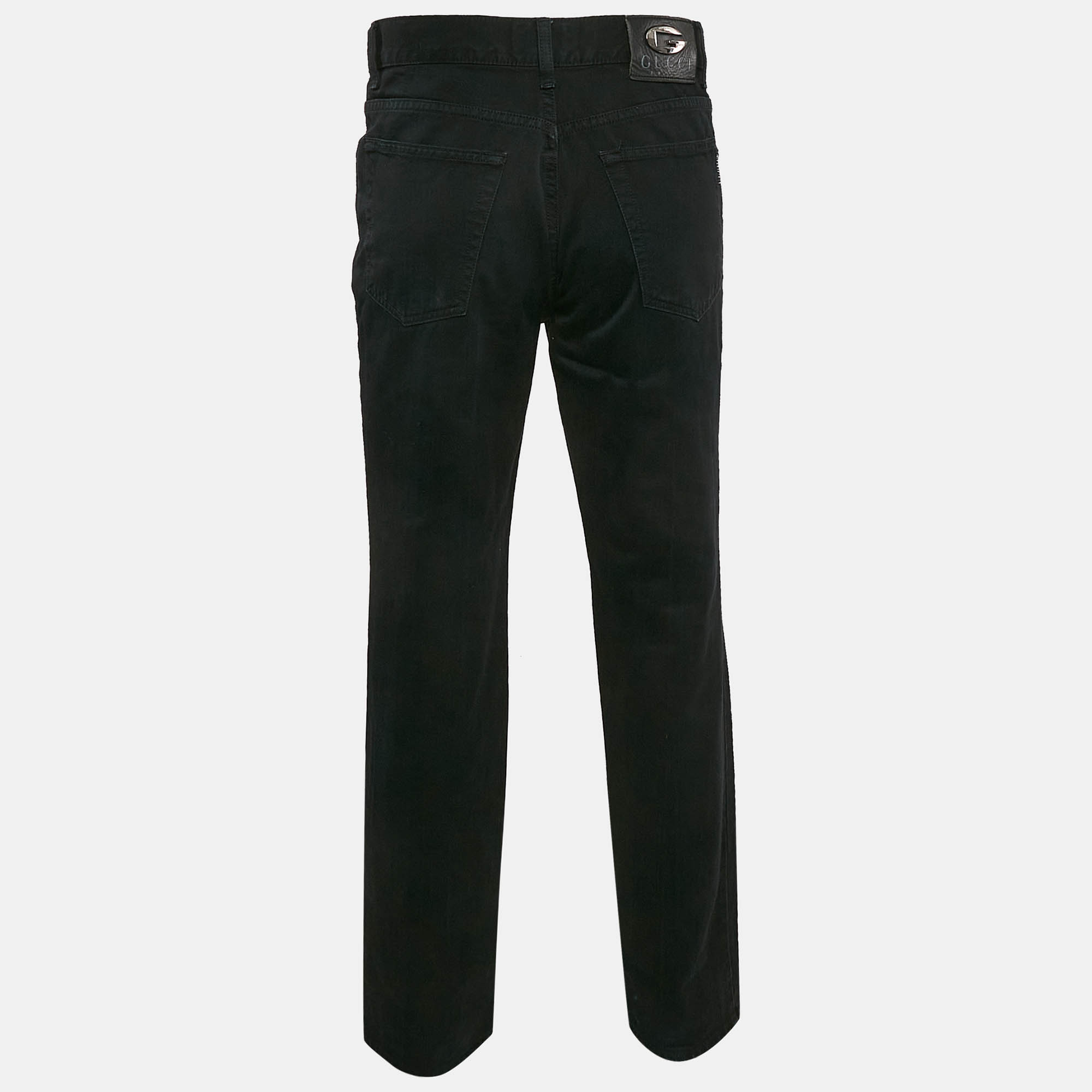 Gucci Vintage Black Denim Jeans M Waist 33