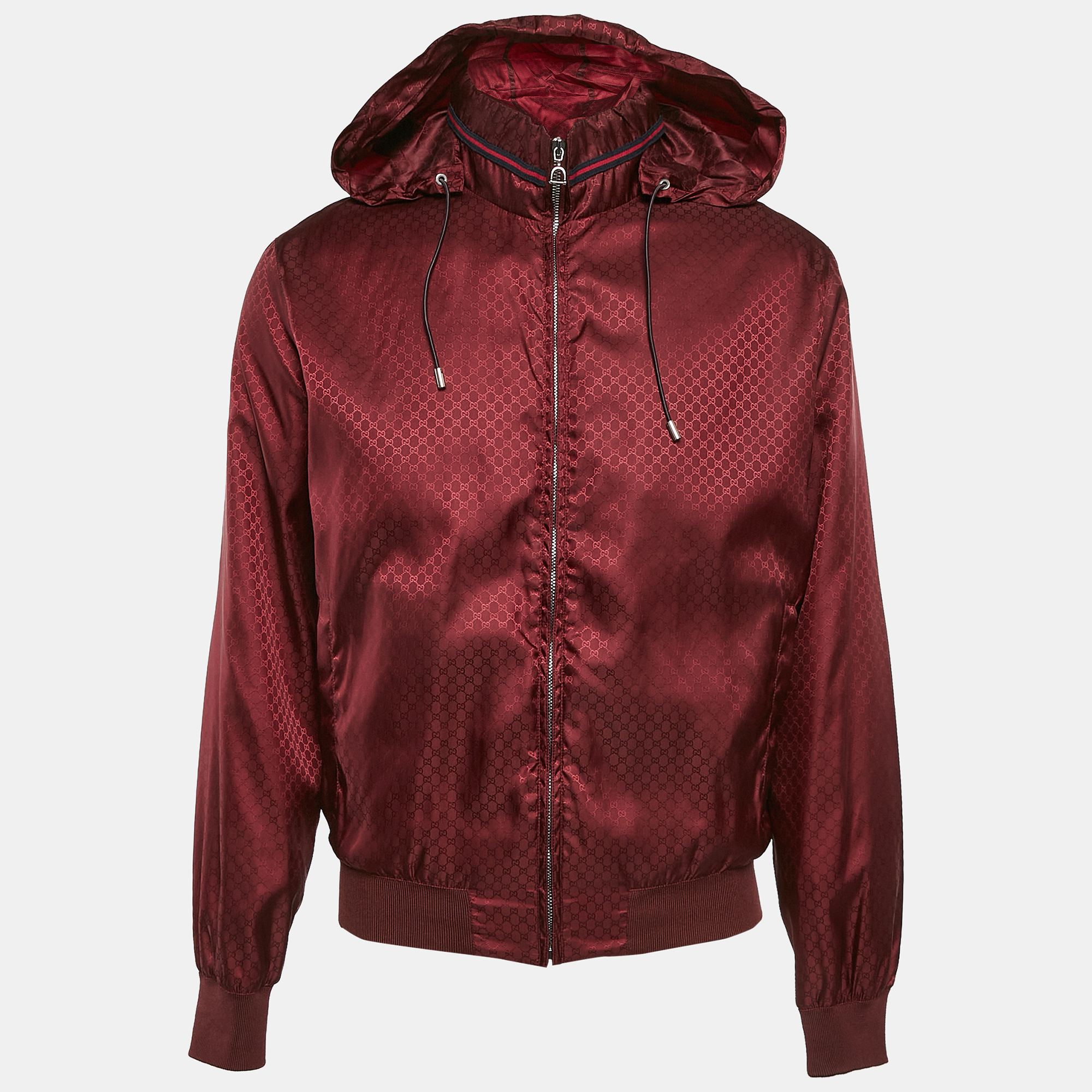 

Gucci Burgundy Guccissima Nylon Windbreaker Jacket L