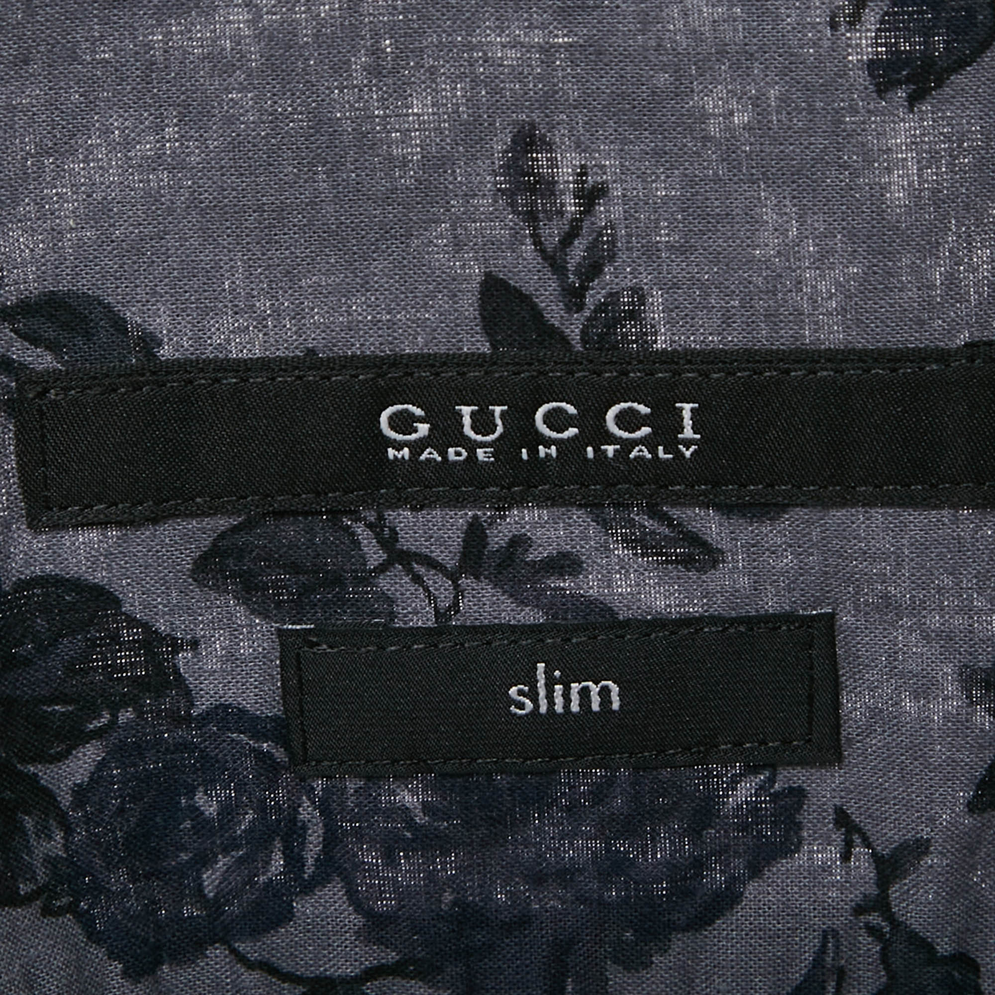 Gucci Grey Floral Print Cotton Button Front Shirt S 