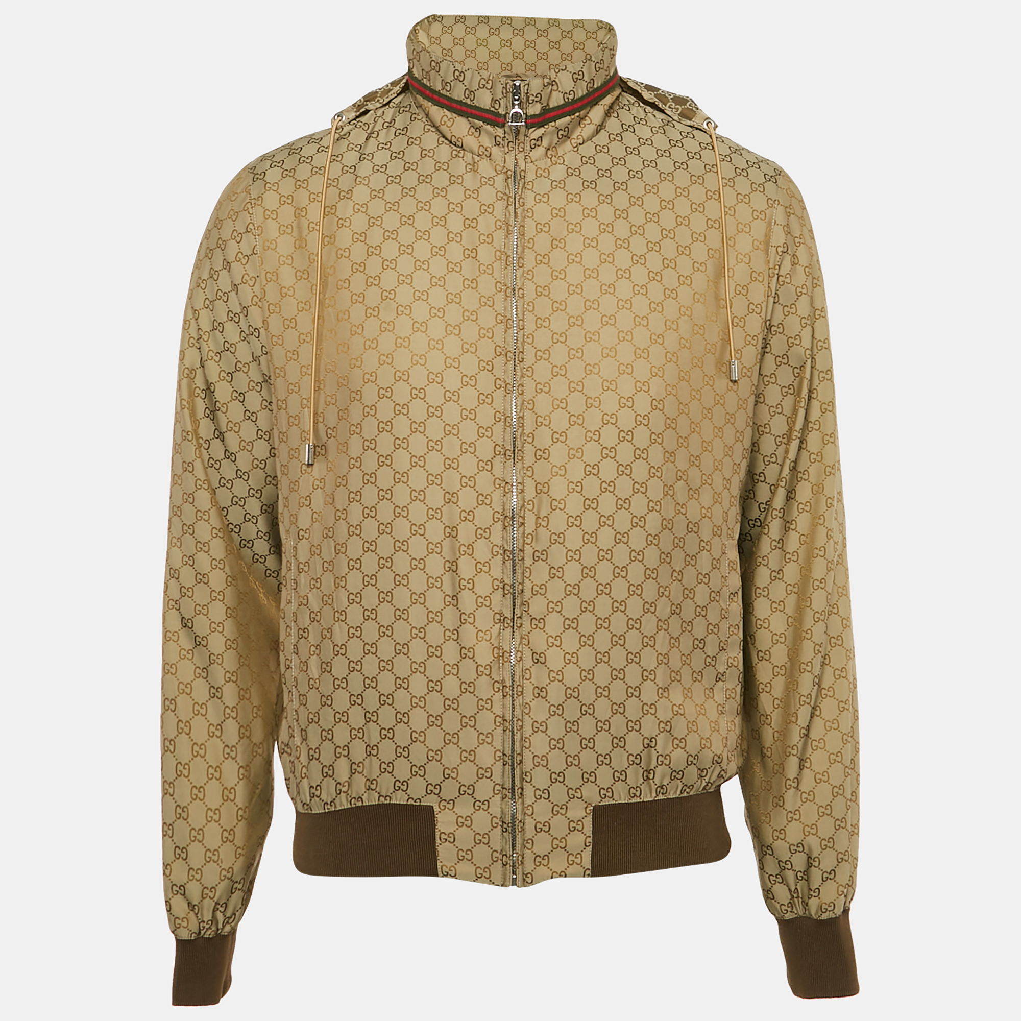 

Gucci Brown GG Nylon Zip-Up Blouson S