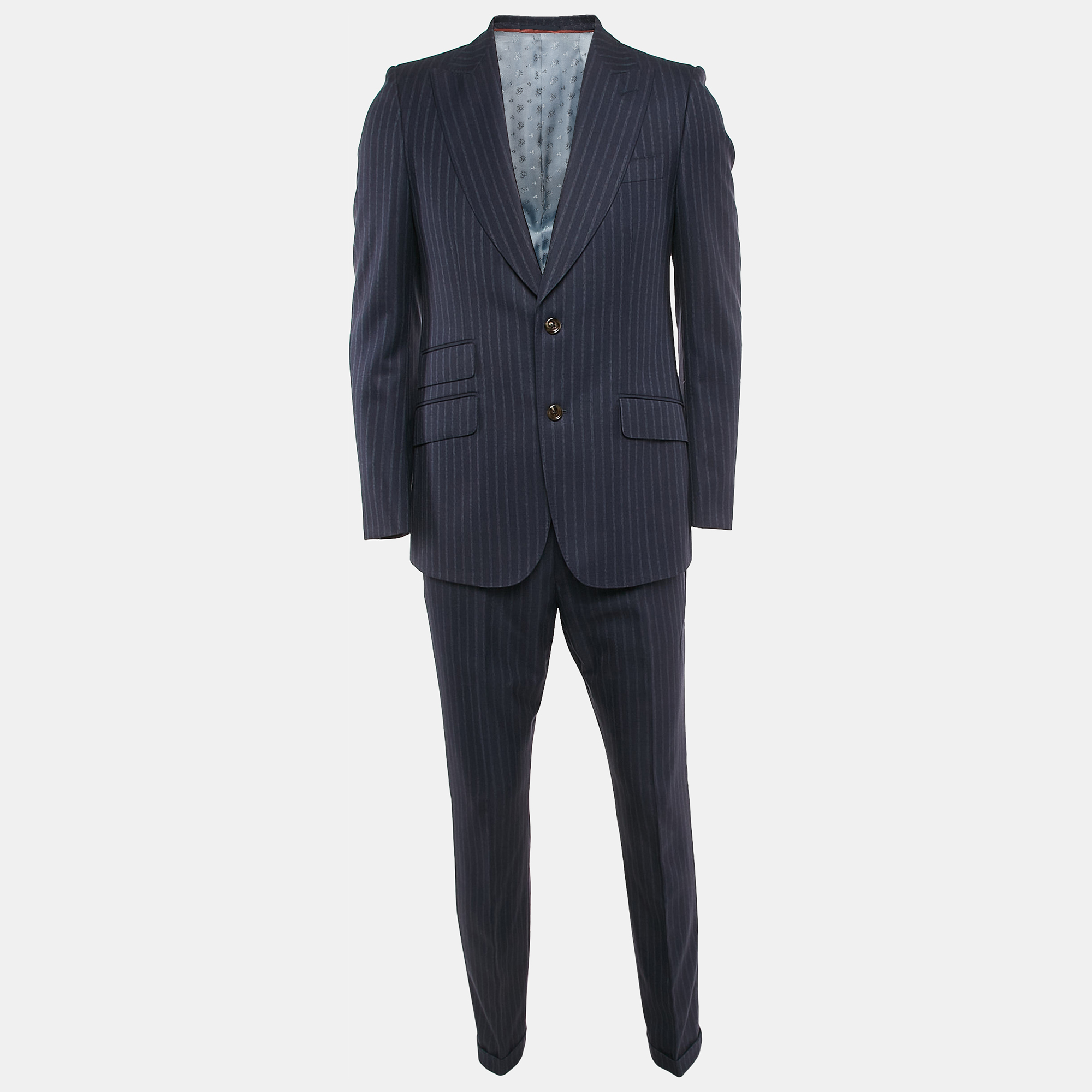 

Gucci Navy Blue Stripe Wool Suit M