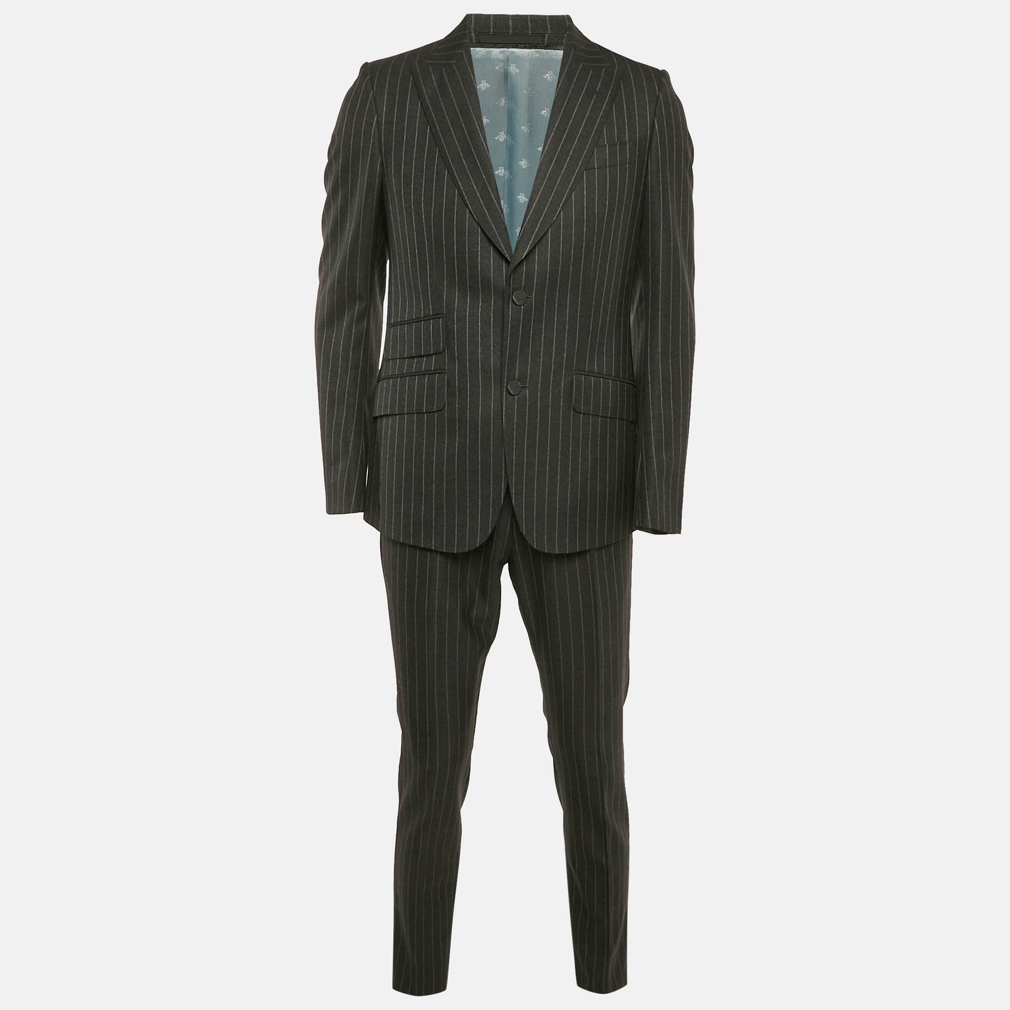 

Gucci Charcoal Grey Pinstripe Wool Suit M