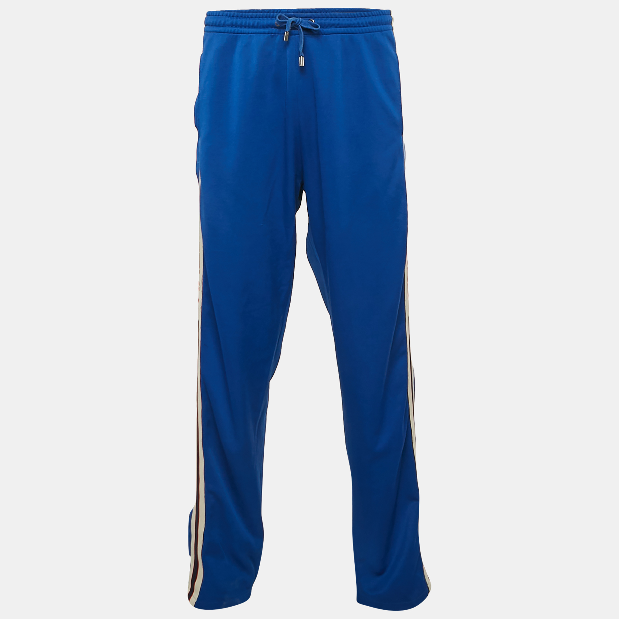 

Gucci Blue Jersey Web Tape Trimmed Sweatpants XL