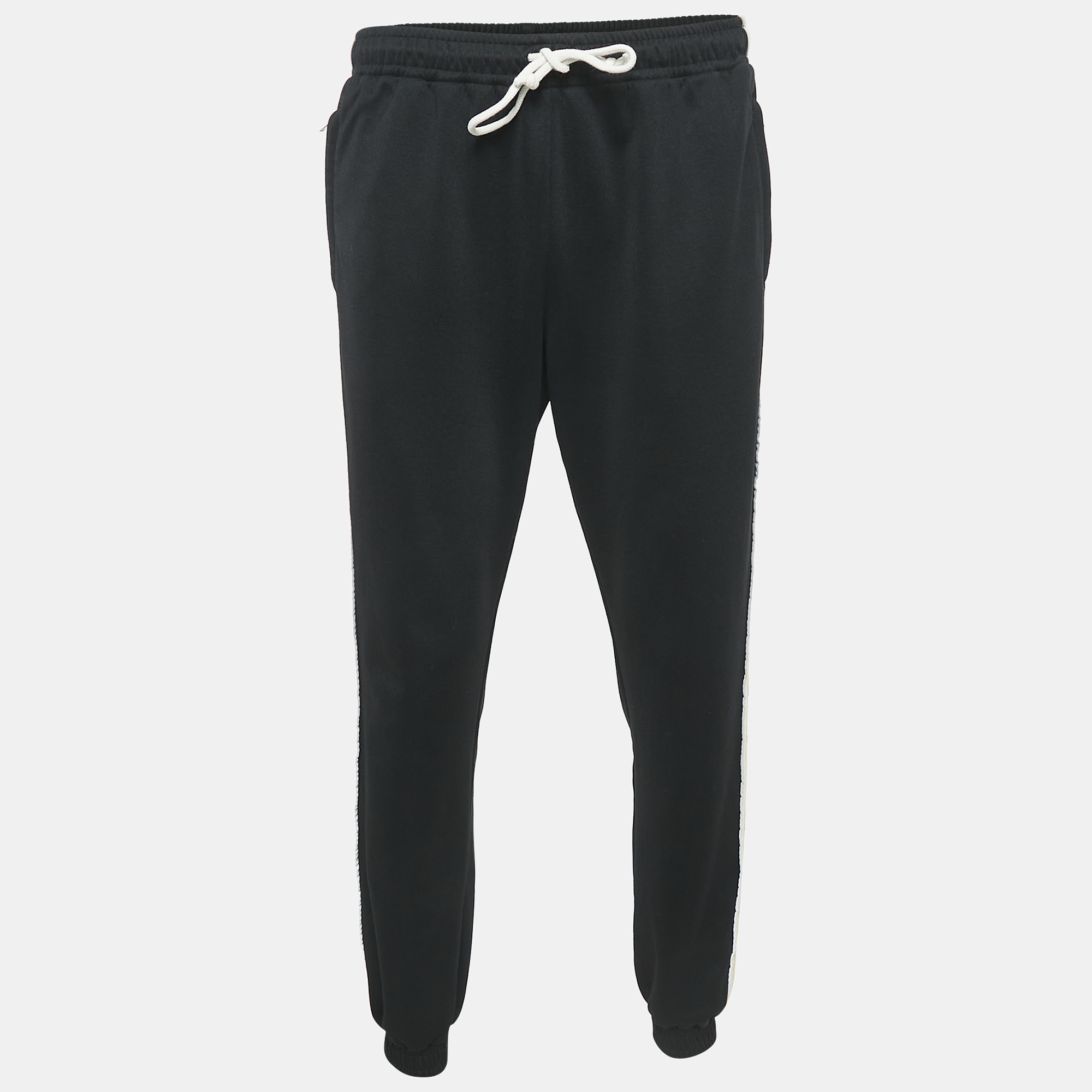 

Gucci Black GG Side Stripe Cotton Knit Sweatpants L