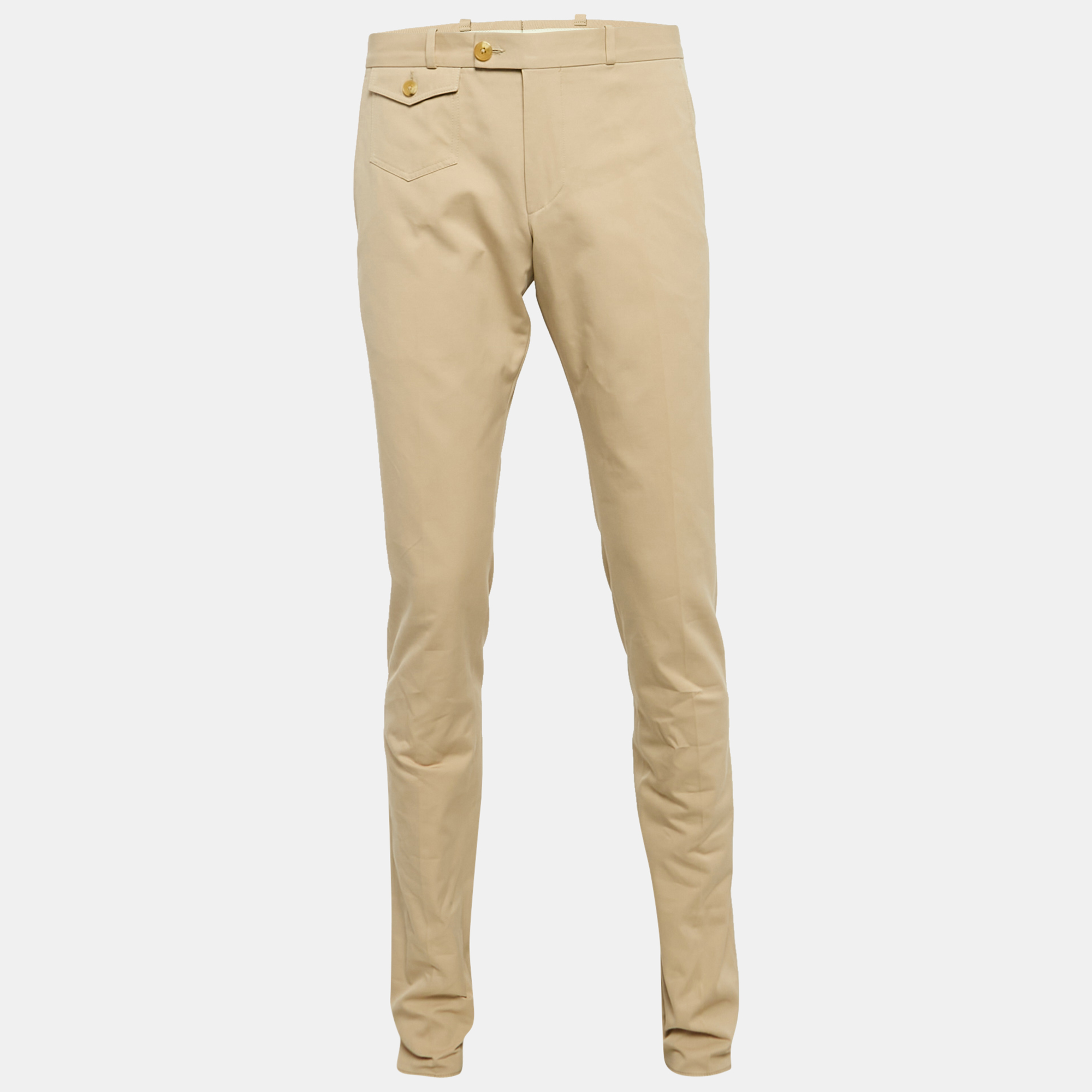 

Gucci Beige Gabardine Regular Fit Trousers M