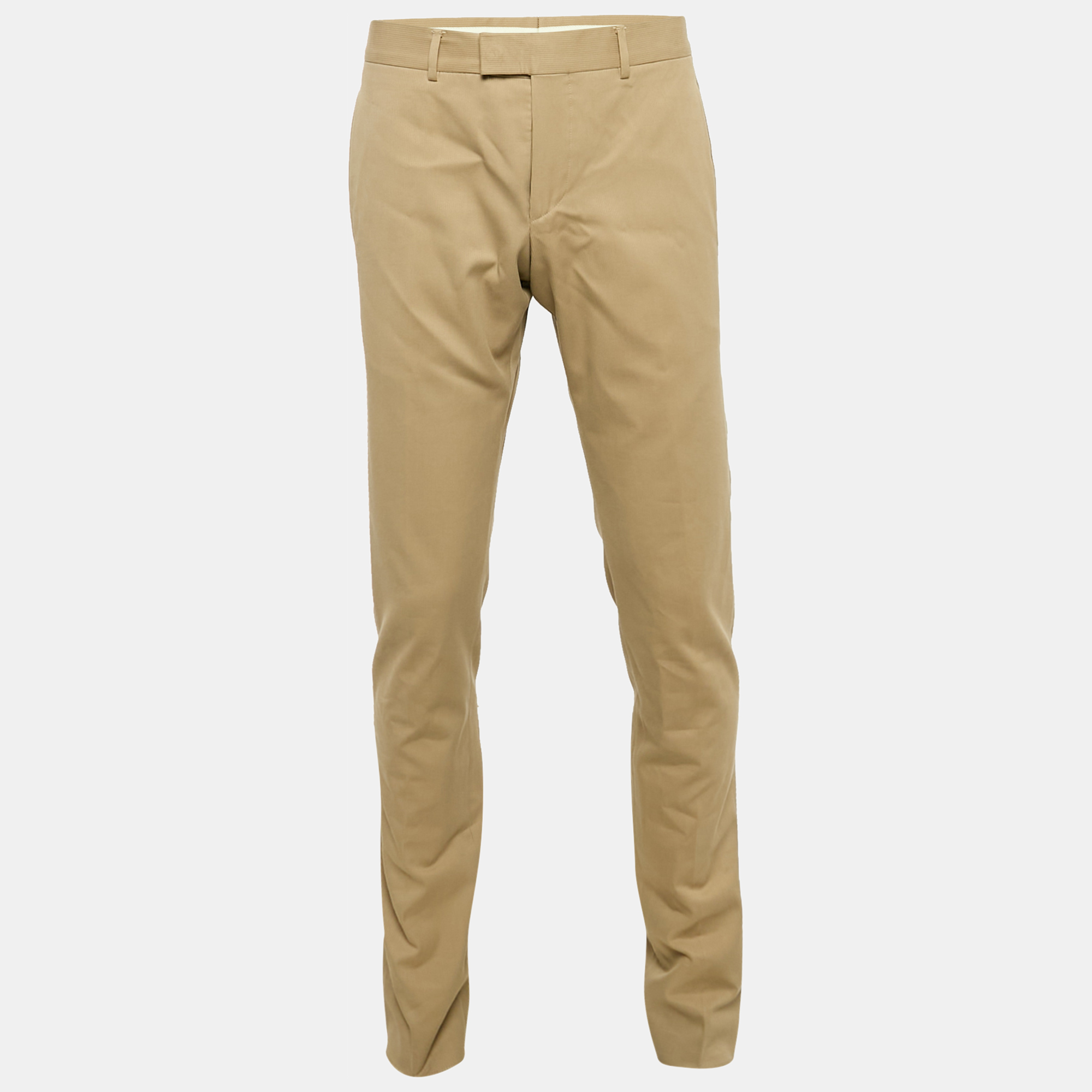 

Gucci Beige Herringbone Cotton Regular Fit Trousers M