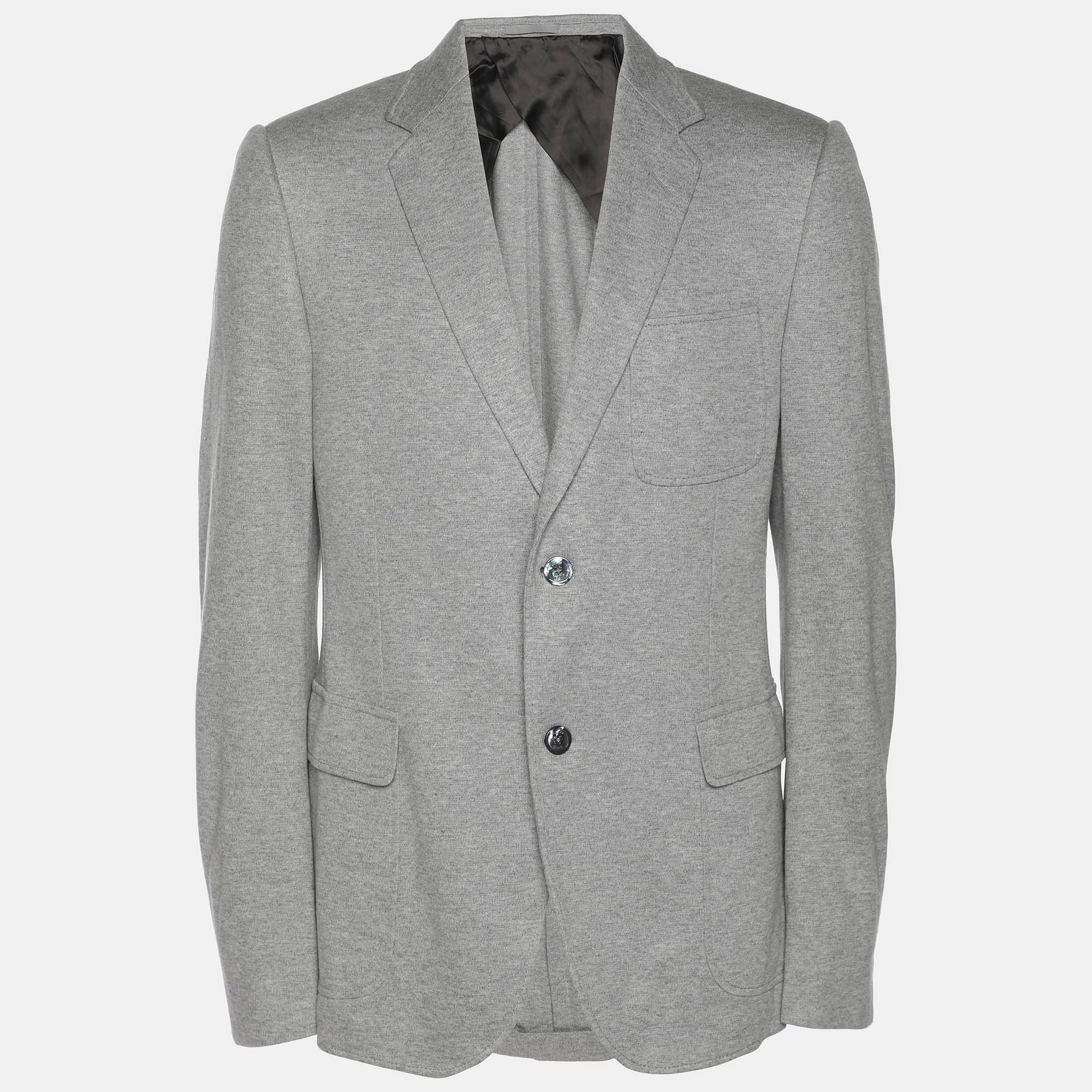 

Gucci Grey Cupro Double Button Blazer L