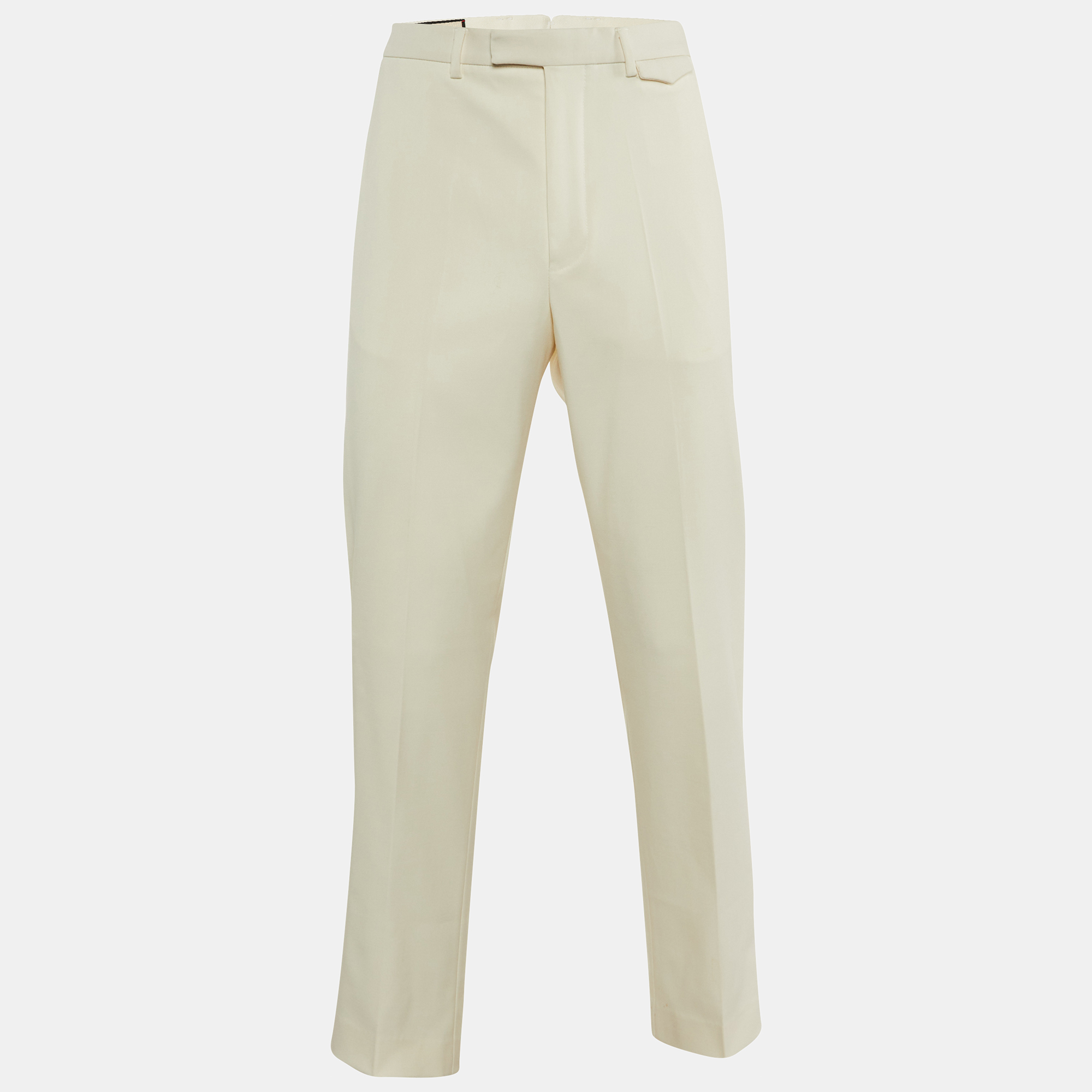 

Gucci Ivory Wool Crepe Tailored Pants M, Cream