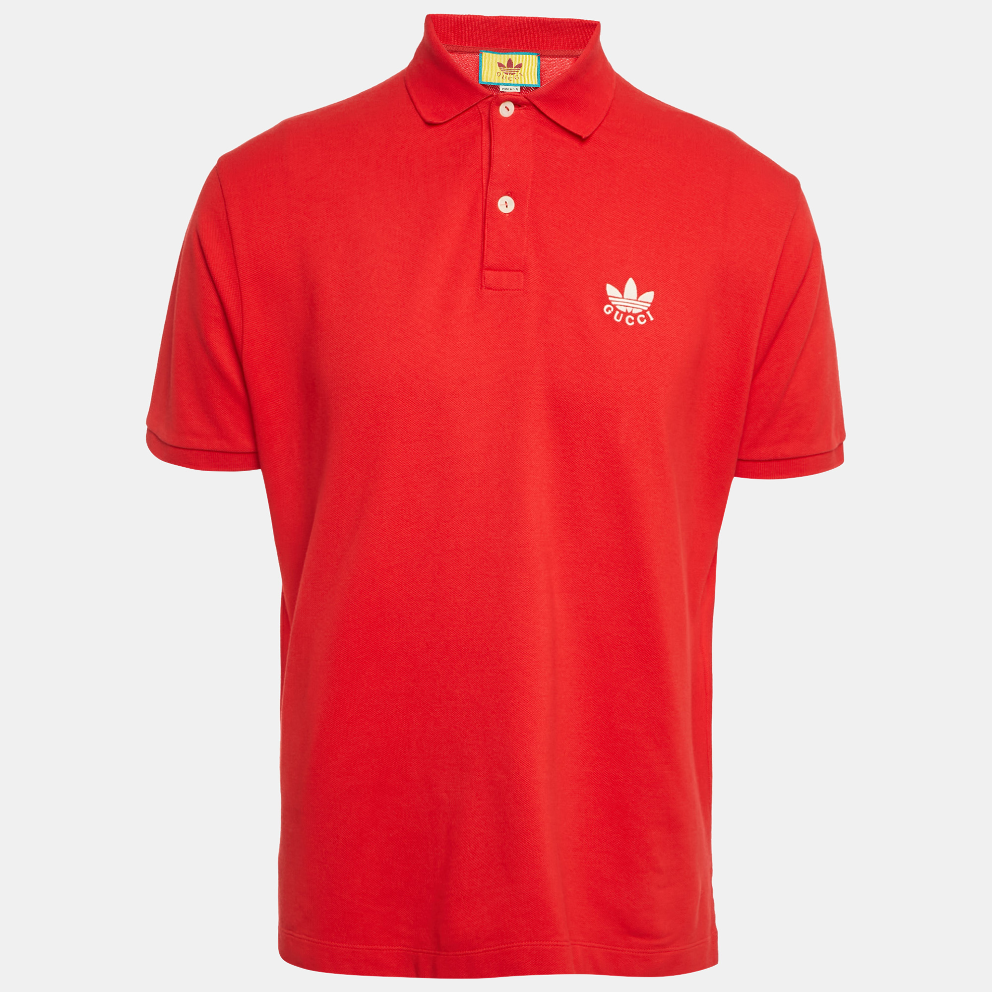 

Gucci x Adidas Red Cotton Pique Polo T-Shirt L