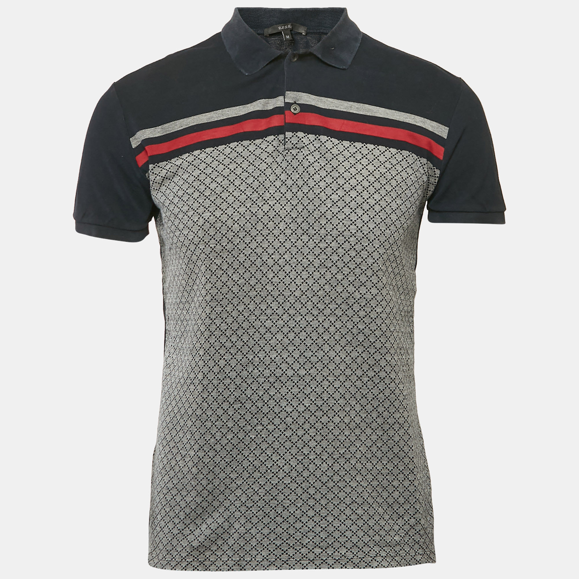 

Gucci Multicolor Cotton Collar Web Trim Detail Polo Shirt M