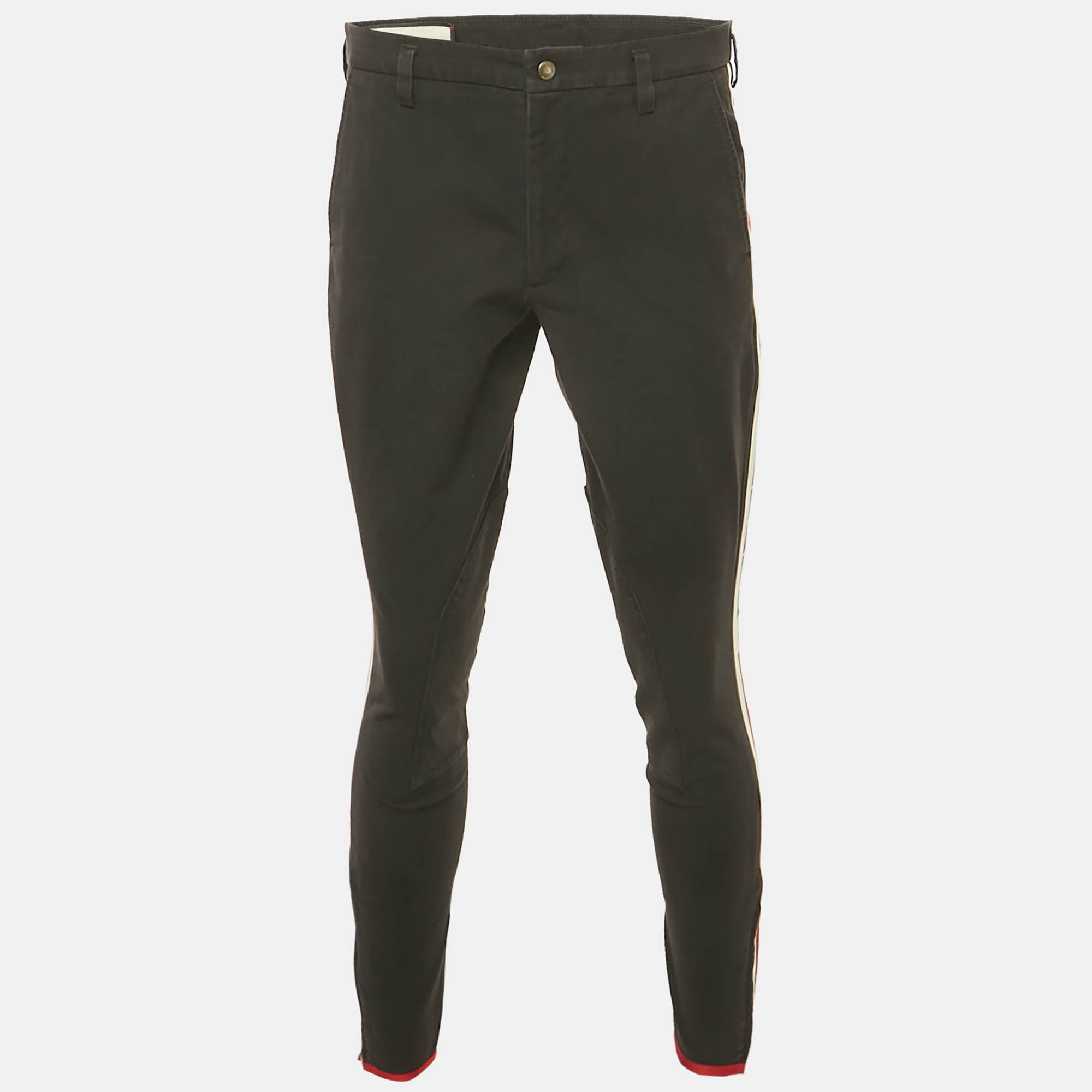 

Gucci Black Web Trim Denim Skinny Jeans XL Waist 34"