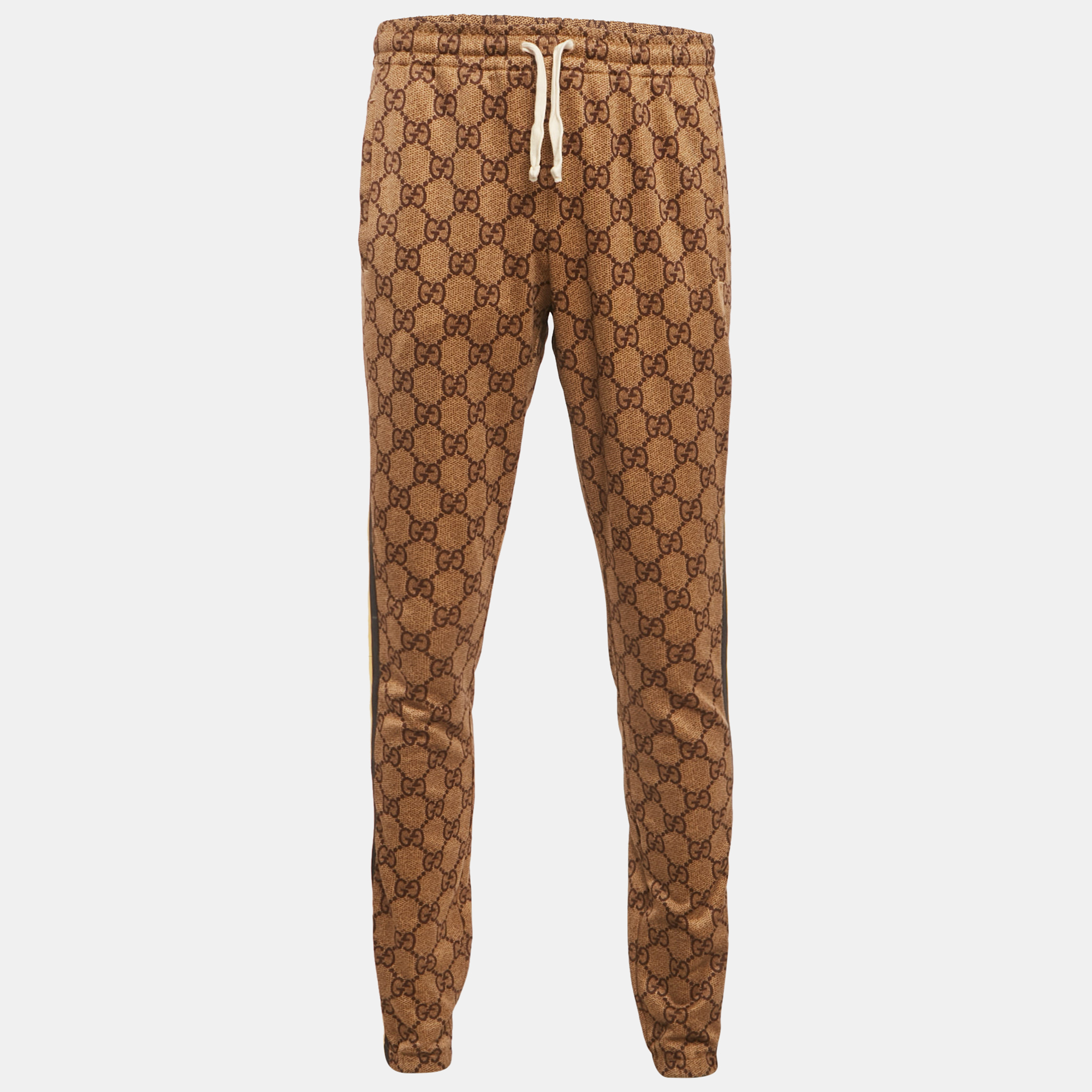 

Gucci Brown GG Print Jersey Contrast Trimmed Jogger Pants L