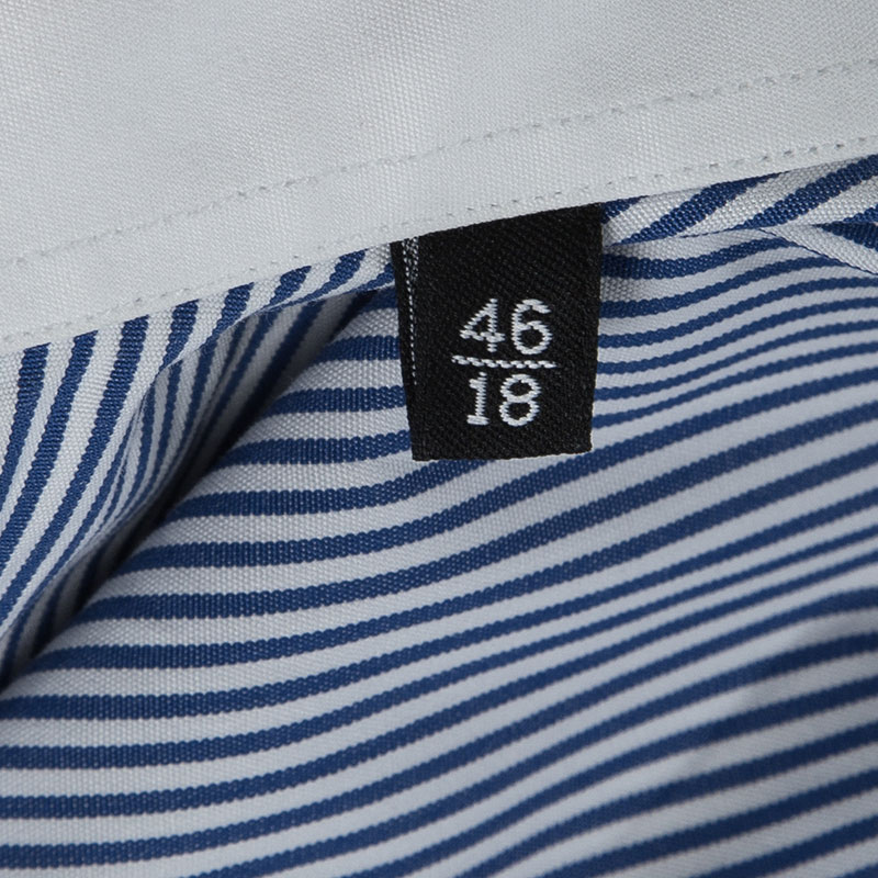 Gucci Blue and White Striped Cotton Logo Embroidered Pocket Detail Slim ...