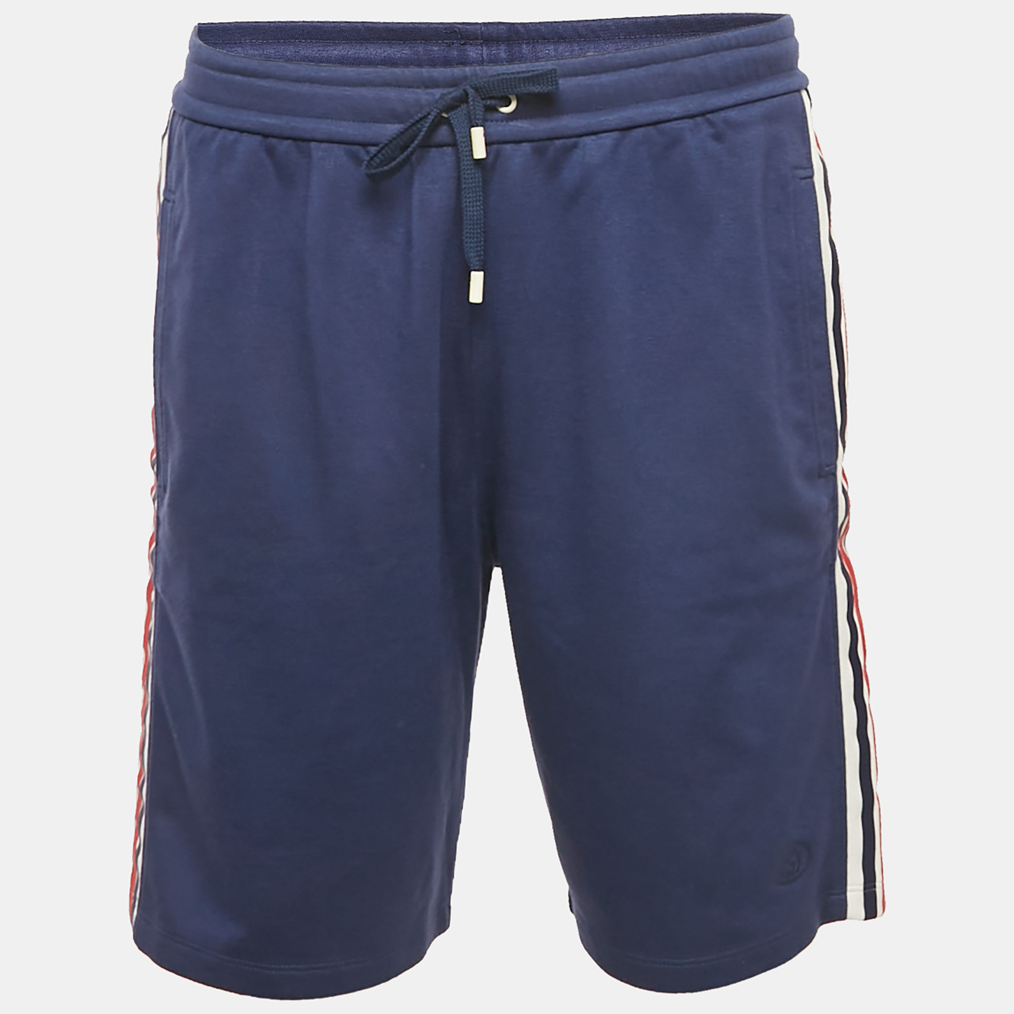 

Gucci Blue Cotton Blend Knit Side Web Detail Athletic Shorts L