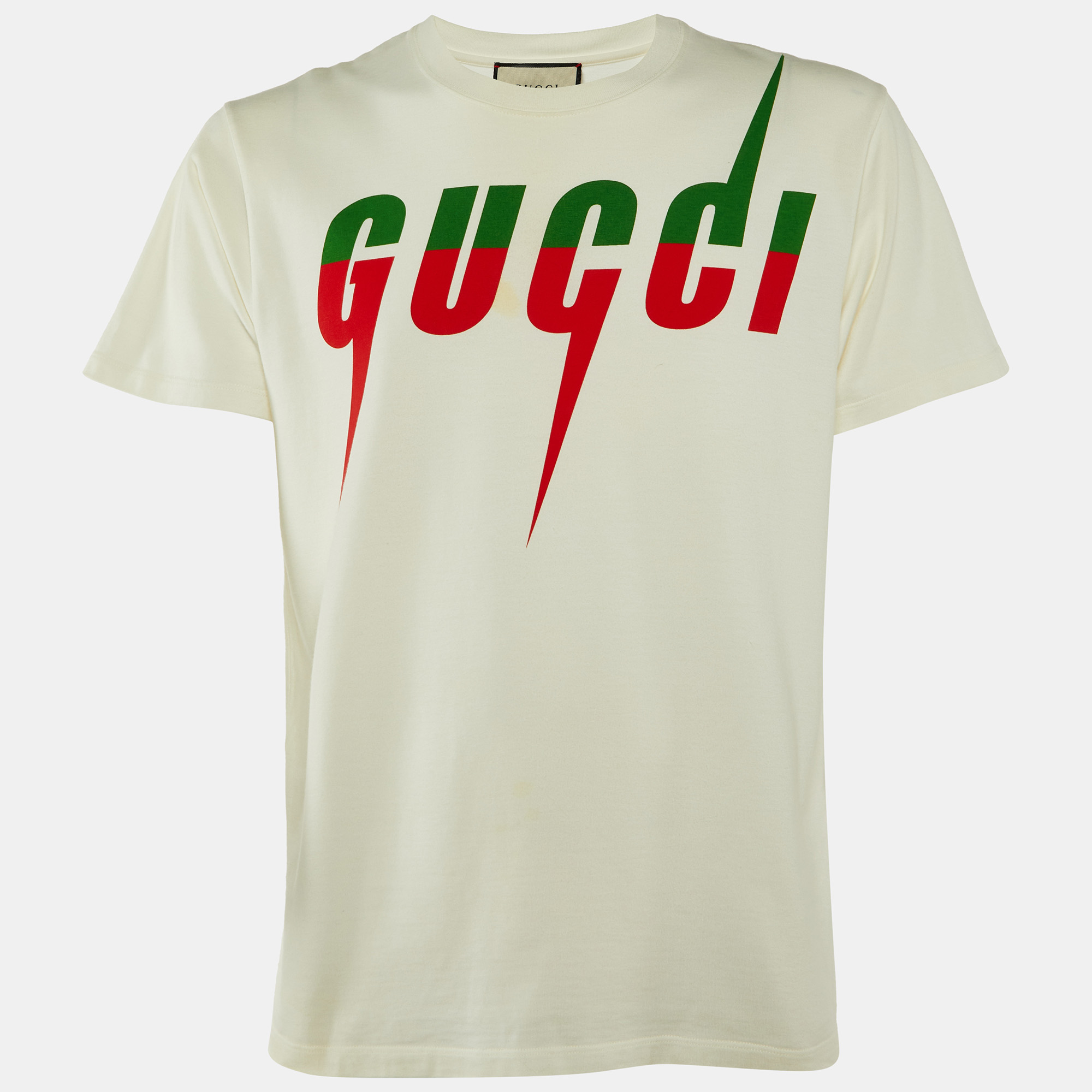 

Gucci Tri Color Blade Logo Printed Cotton Knit Crew Neck T-Shirt XS, Multicolor