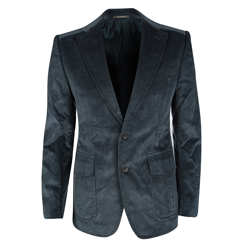 Gucci Teal Blue Regular Fit Corduroy Blazer M