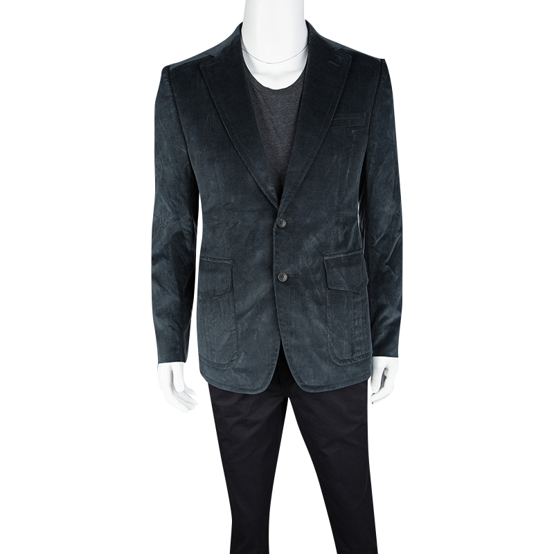 

Gucci Teal Blue Regular Fit Corduroy Blazer