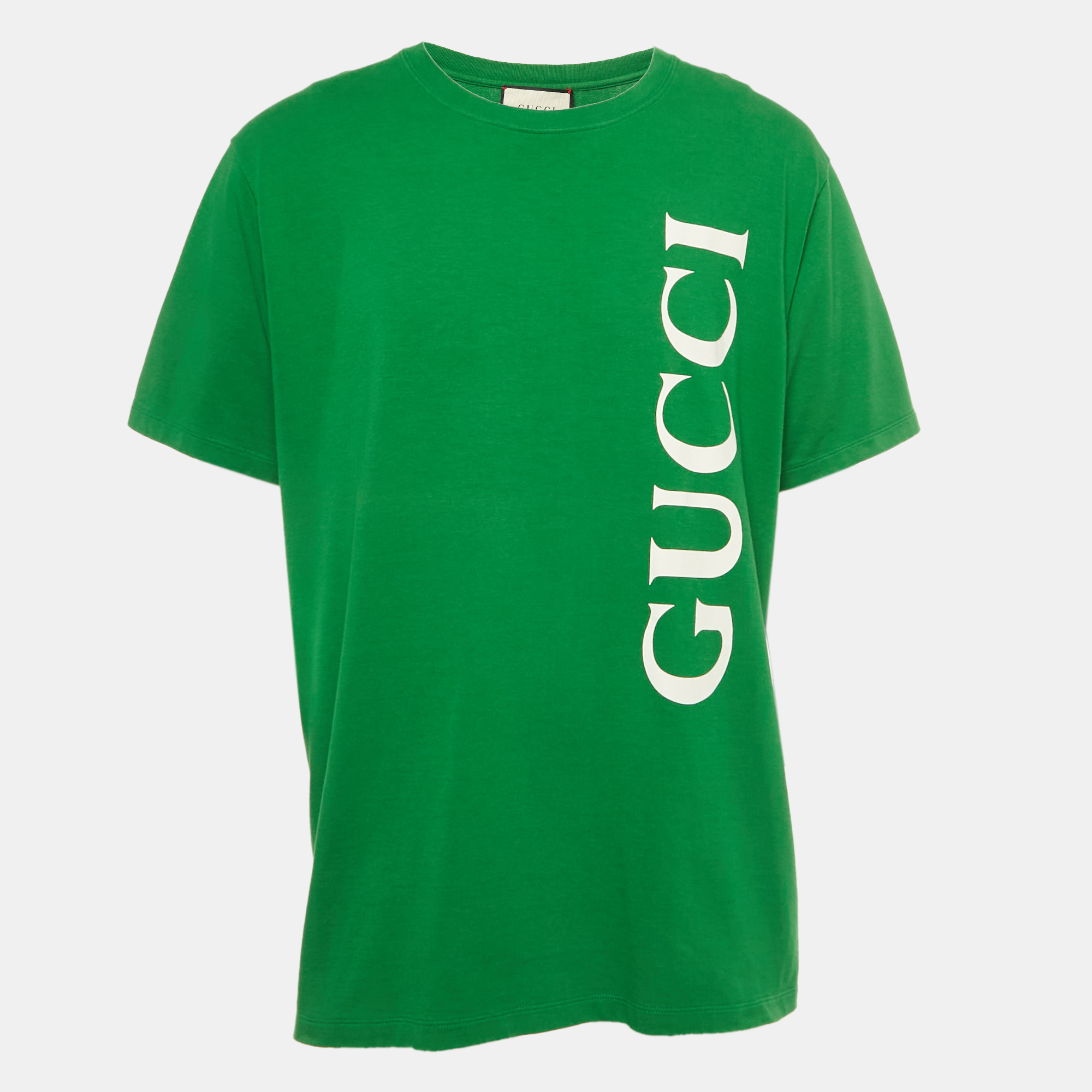 

Gucci Green Logo Print Jersey Crew Neck T-Shirt XL