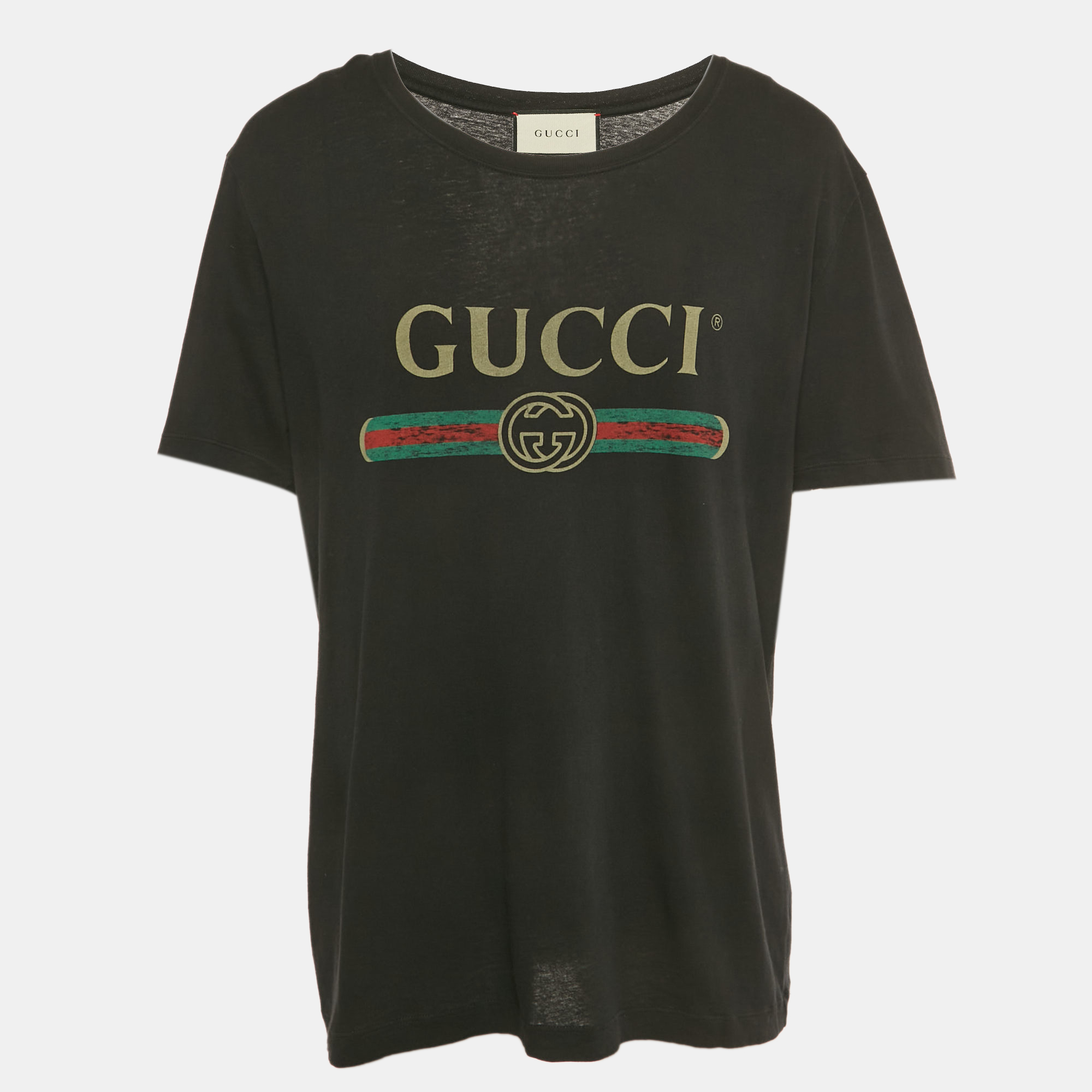 

Gucci Black Vintage Print Cotton T-Shirt L