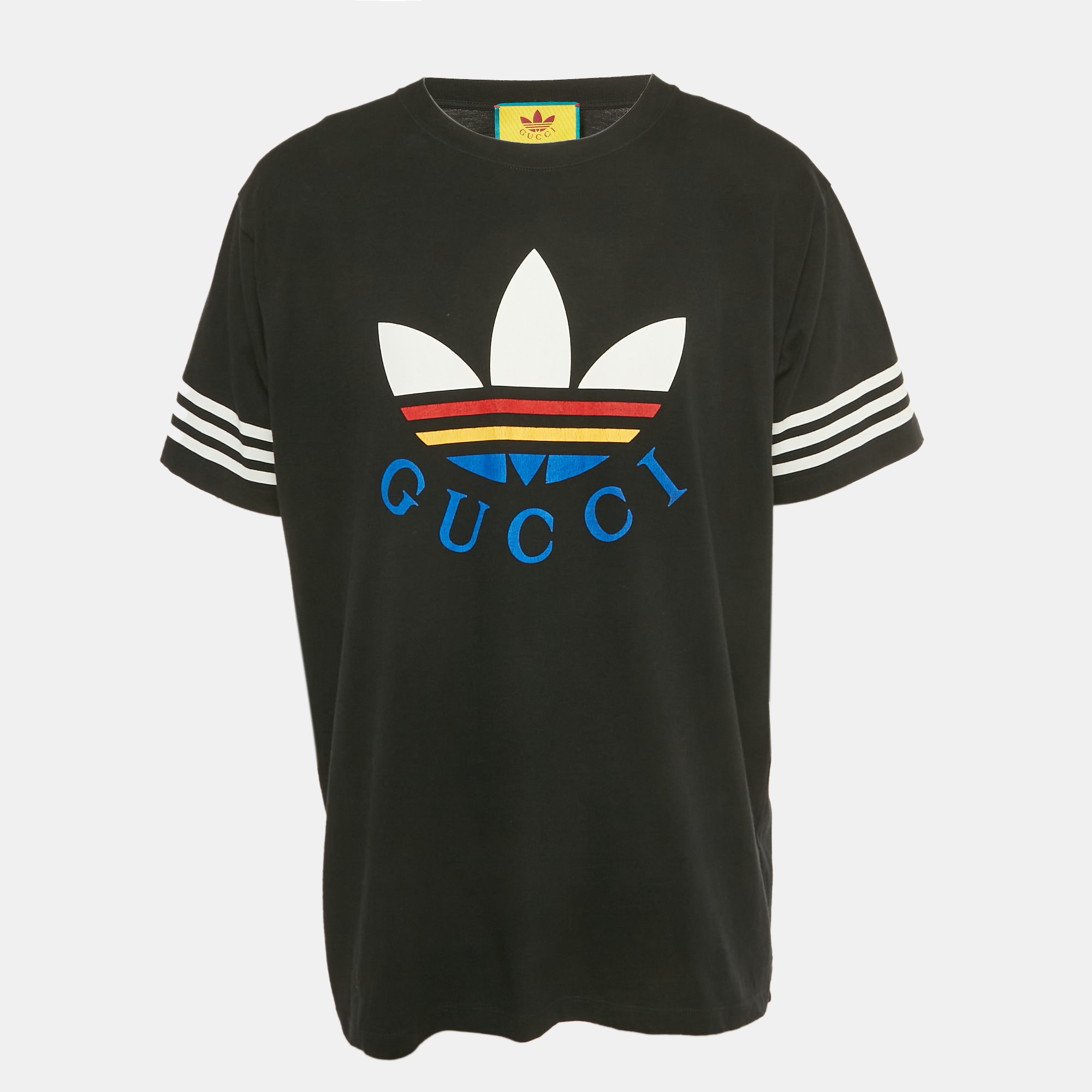 

Gucci Black Logo Print Jersey Crewneck T-Shirt L