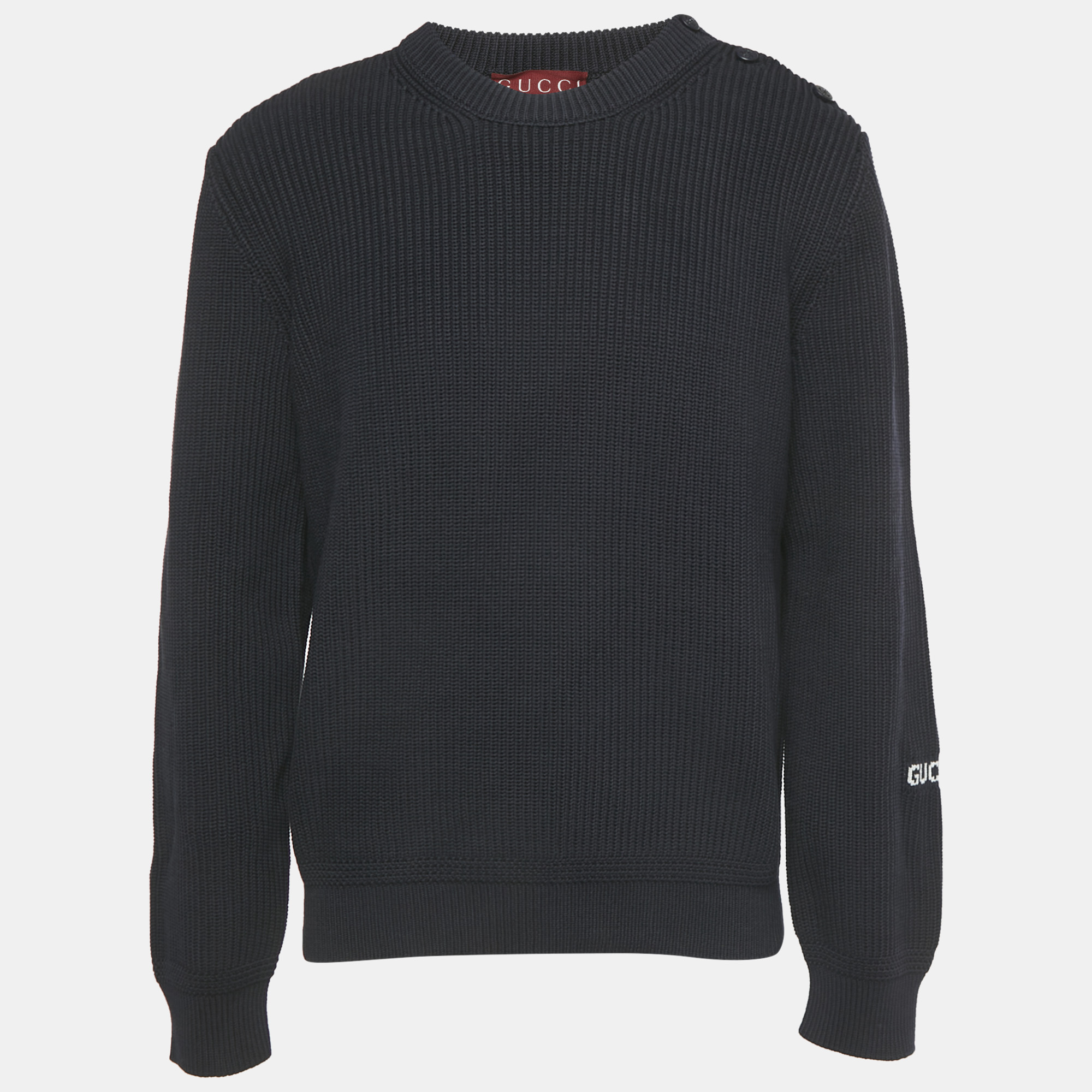 

Gucci Navy Blue Logo Knit Jumper XXL