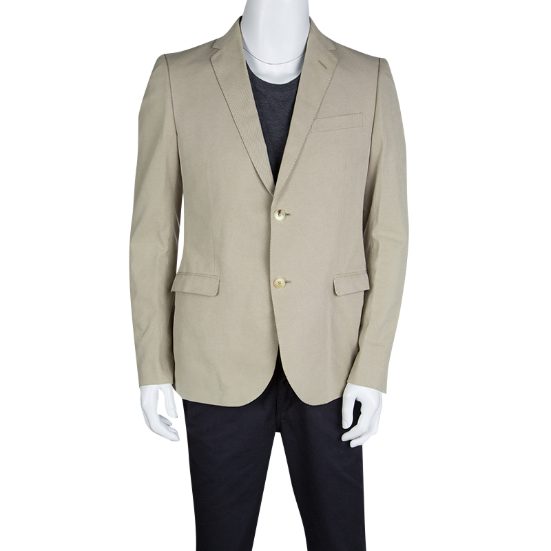 

Gucci Beige Cotton Regular Fit Two Button Blazer