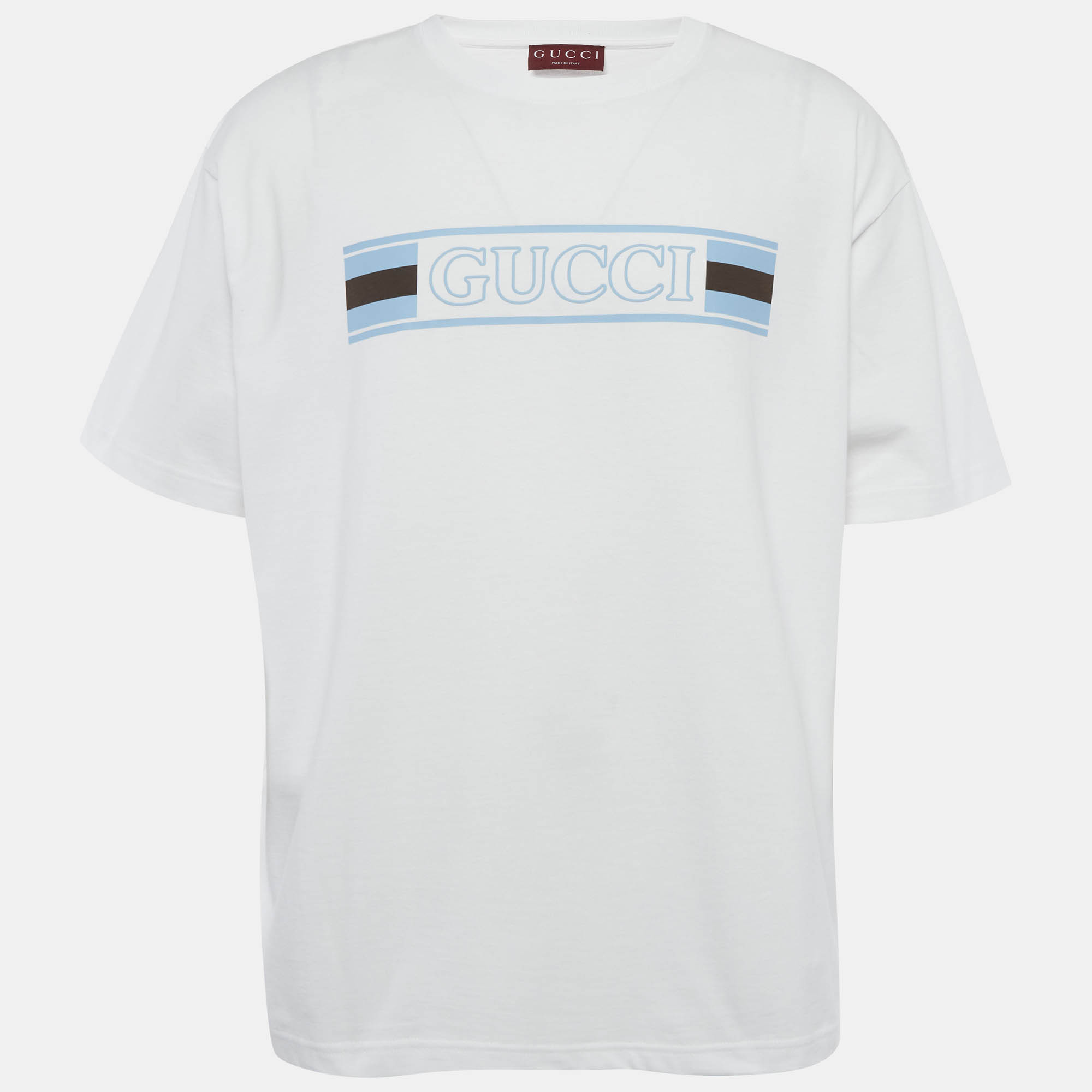 

Gucci White Web Banner Print Jersey Short Sleeve T-Shirt XXXL