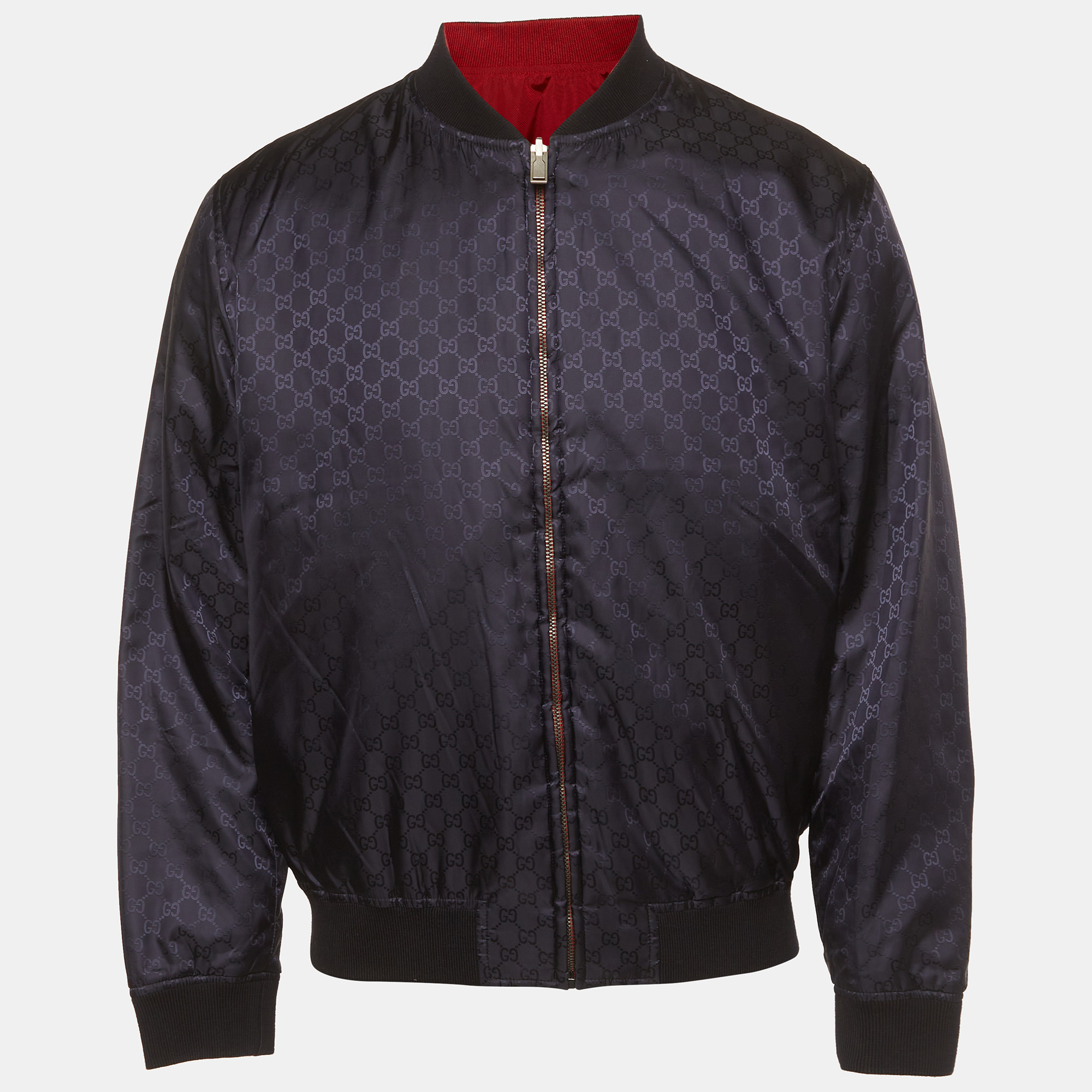 

Gucci Blue/Red Monogram Nylon Reversible Bomber Jacket M