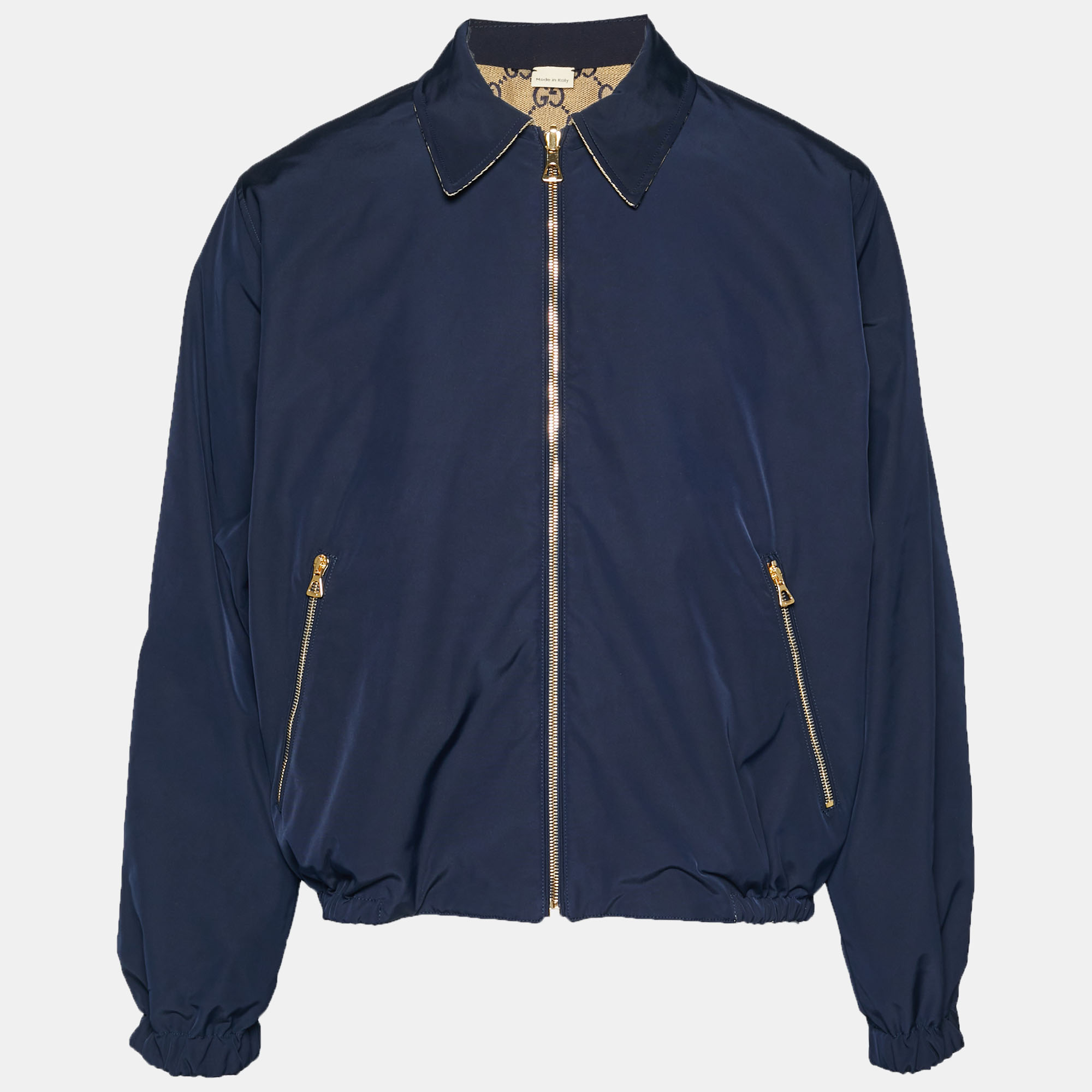 

Gucci Blue/Beige GG Canvas and Synthetic Reversible Blouson M