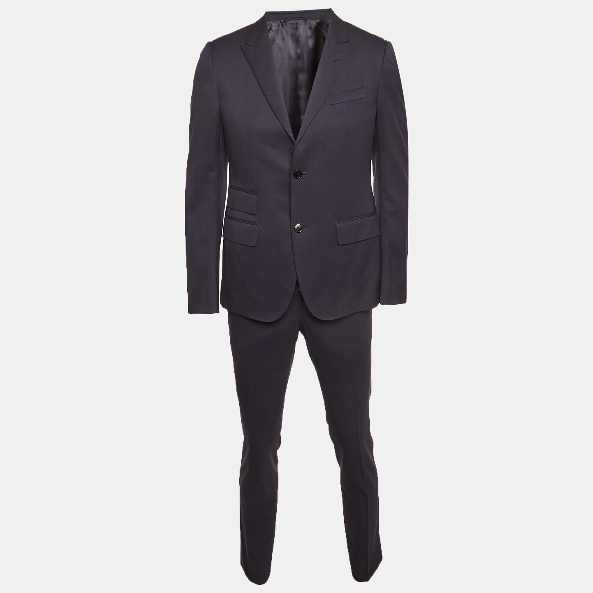 

Gucci Navy Blue Wool Regular Fit Blazer & Pants Suit M