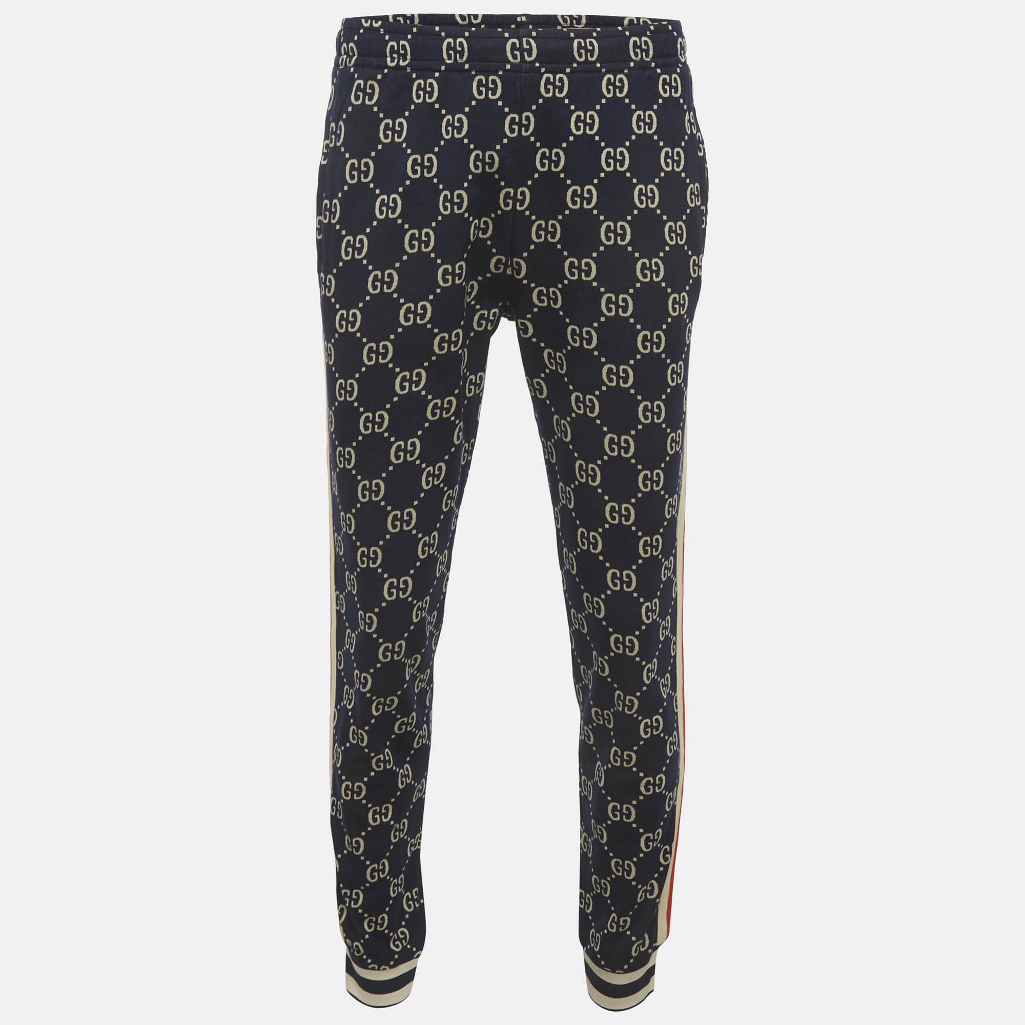 

Gucci Navy Blue GG Jacquard Jersey Joggers L