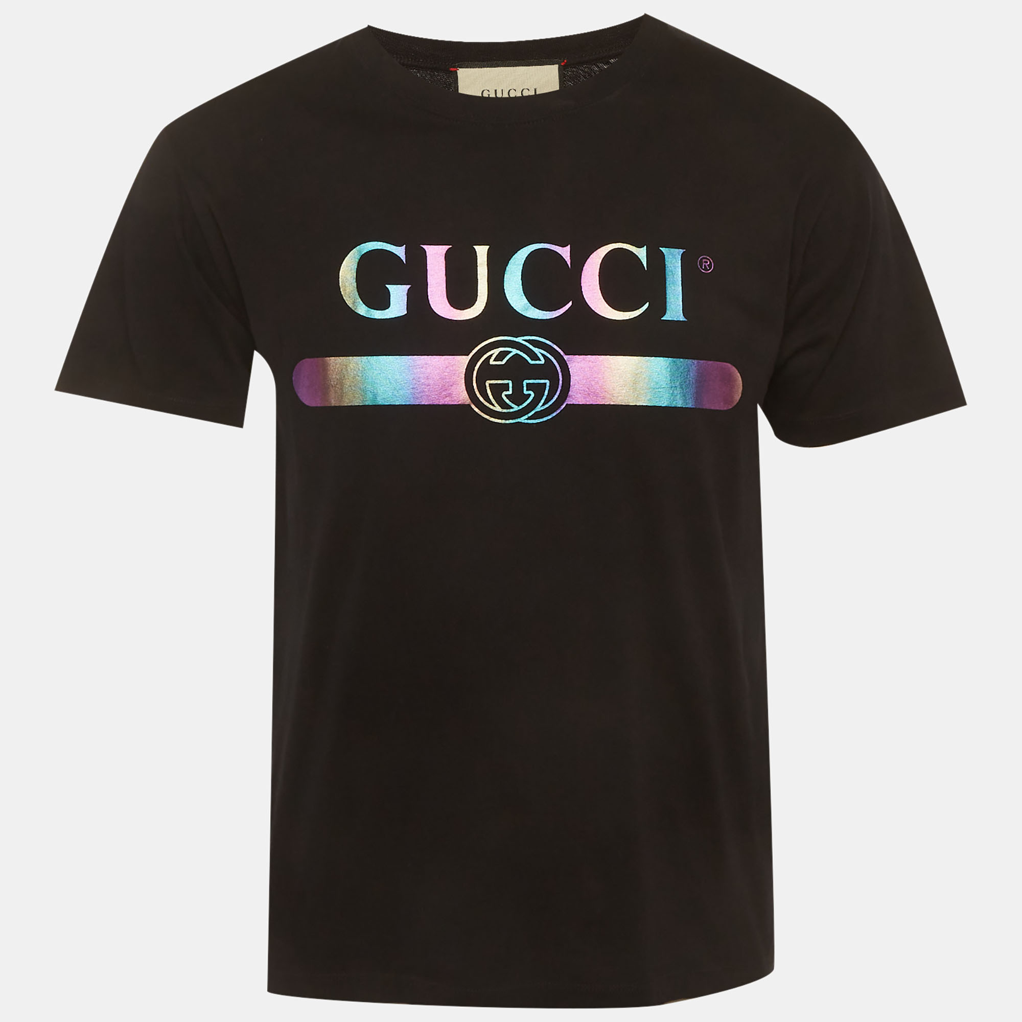 

Gucci Black Logo Print Cotton Crewneck T-Shirt XXS