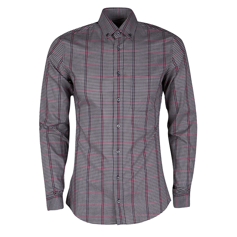 Gucci Multicolor Plaid Cotton Long Sleeve Button Down Shirt S